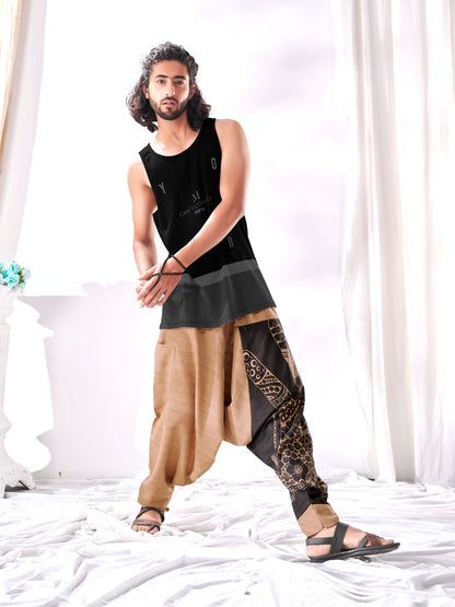 Buy Men's Brown Peace Aladdin Hippy Boho Harem Pants Unisex Yoga Dance Travel Track Pant