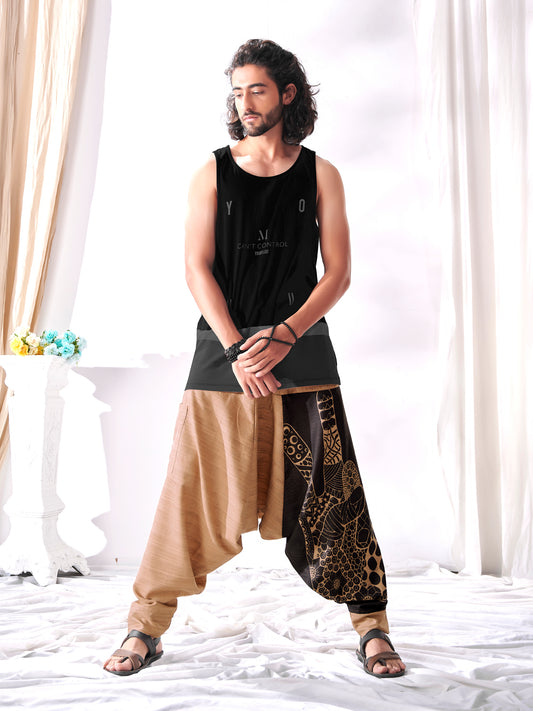 Buy Men's Brown Peace Aladdin Hippy Boho Harem Pants Unisex Yoga Dance Travel Track Pant