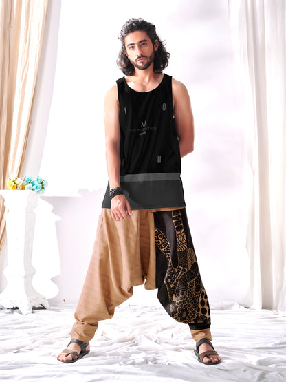 Buy Men's Brown Peace Aladdin Hippy Boho Harem Pants Unisex Yoga Dance Travel Track Pant