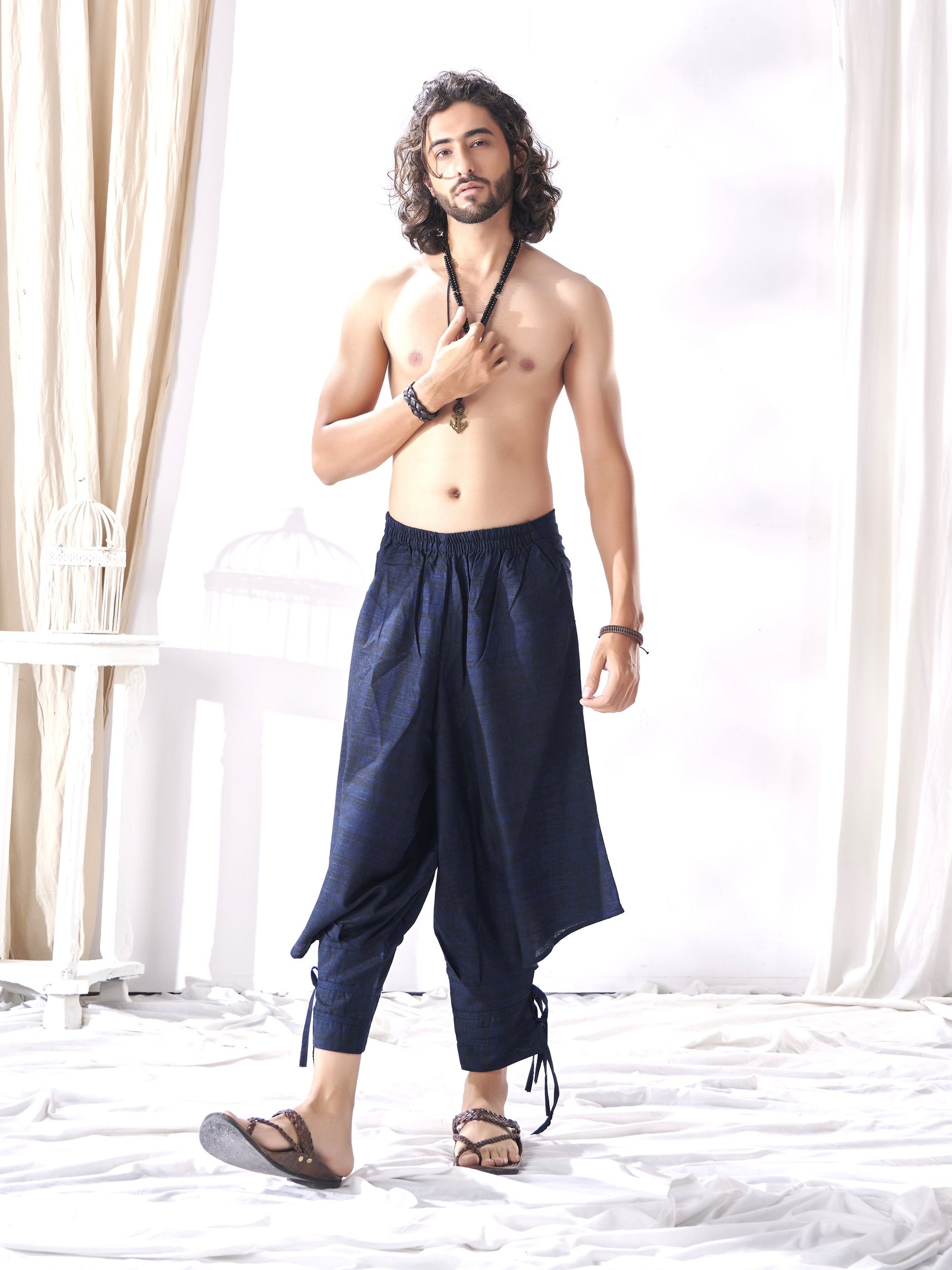 Buy Navy Blue Stylish Gelyu Hippie Boho Harem Pants For Yoga Dance
