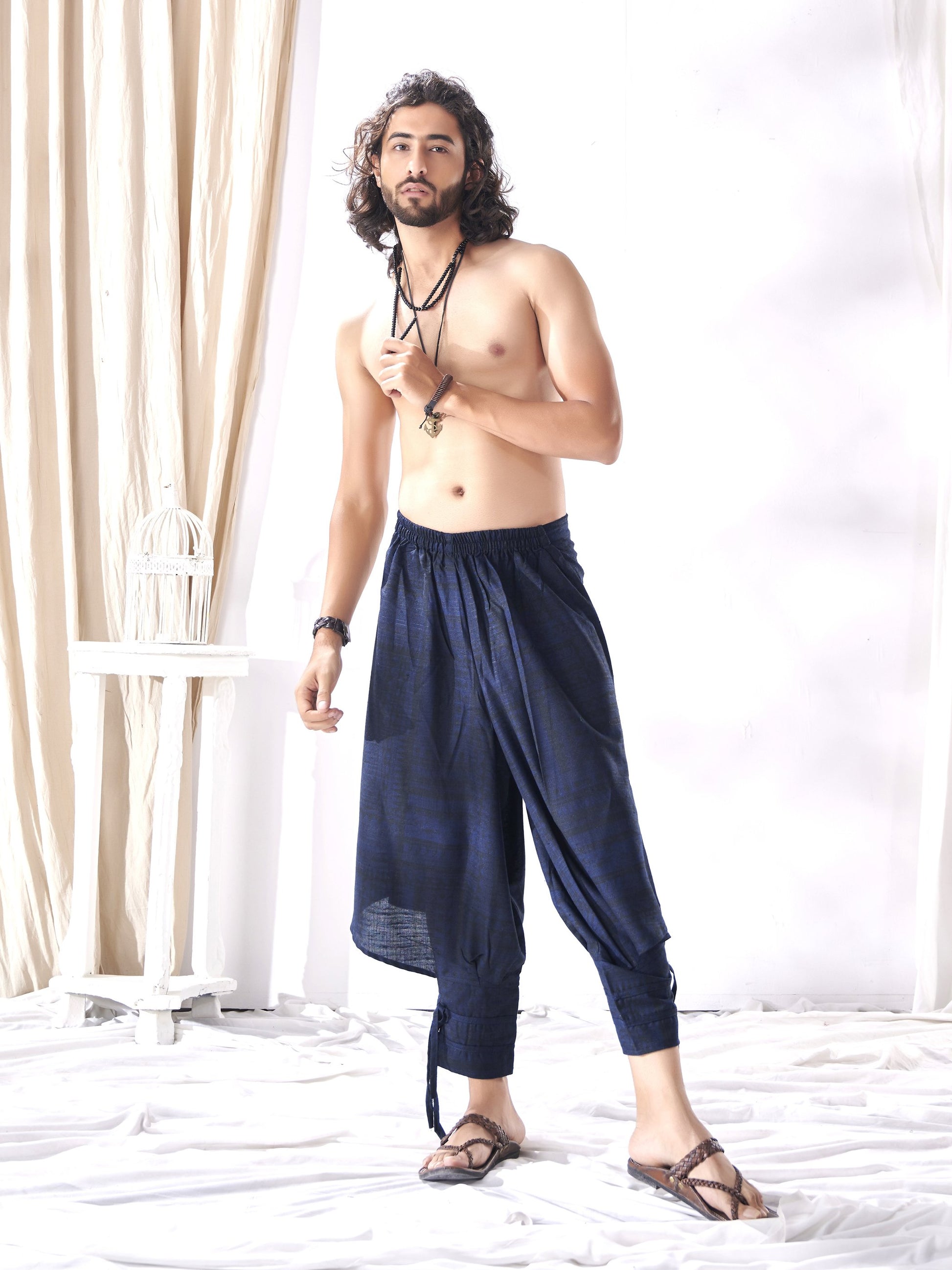 Buy Navy Blue Stylish Gelyu Hippie Boho Harem Pants For Yoga Dance Travel Unisex Pants