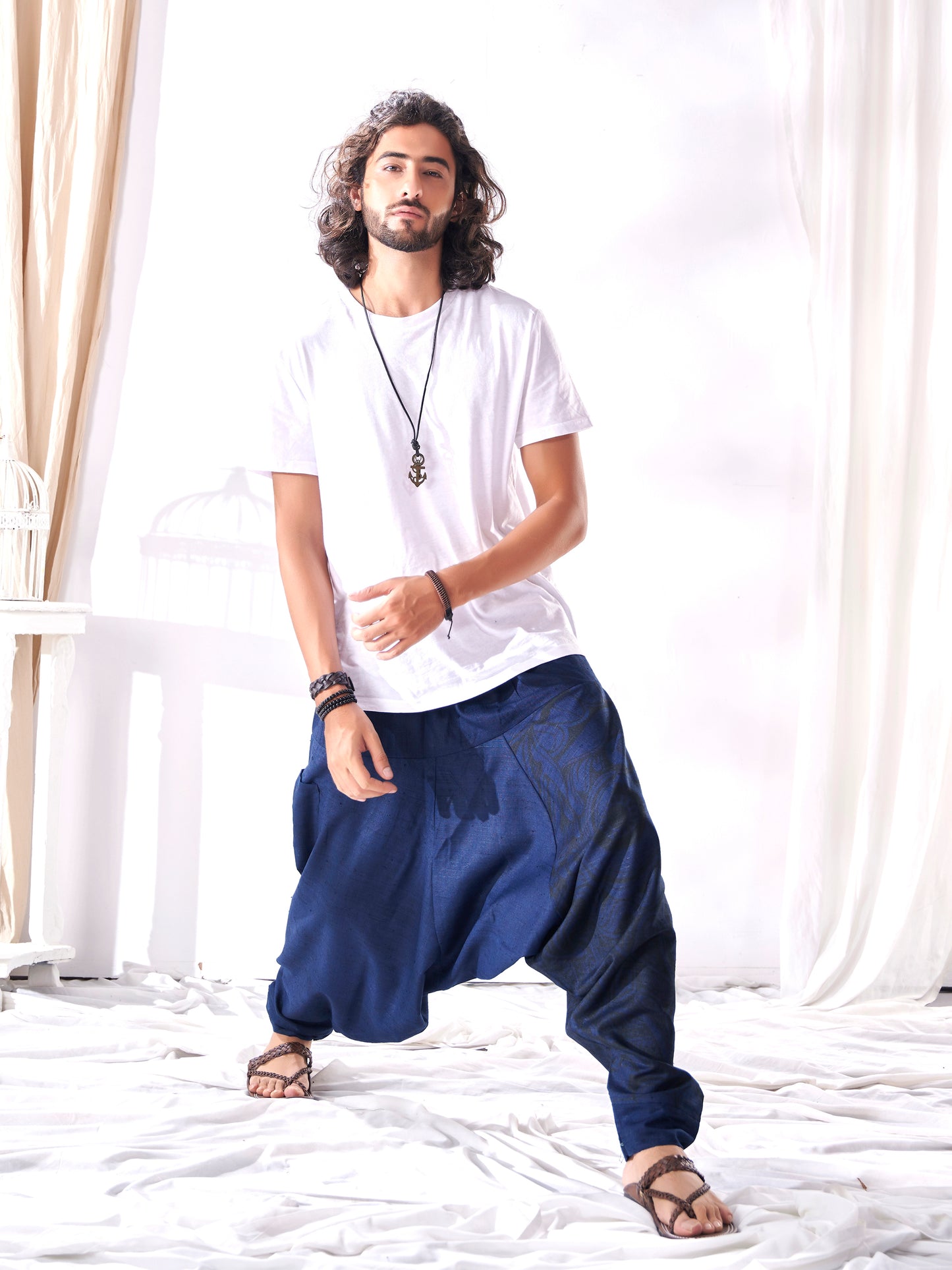 Buy Men's Casual Hippy Boho Baggy Tibetan Harem Pant For Yoga Dance Travel Track