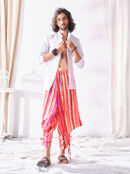 Buy Men's Multi Coloured Cut Out Boho Hippy Harem Pants For Yoga Dance Travel Unisex Pant