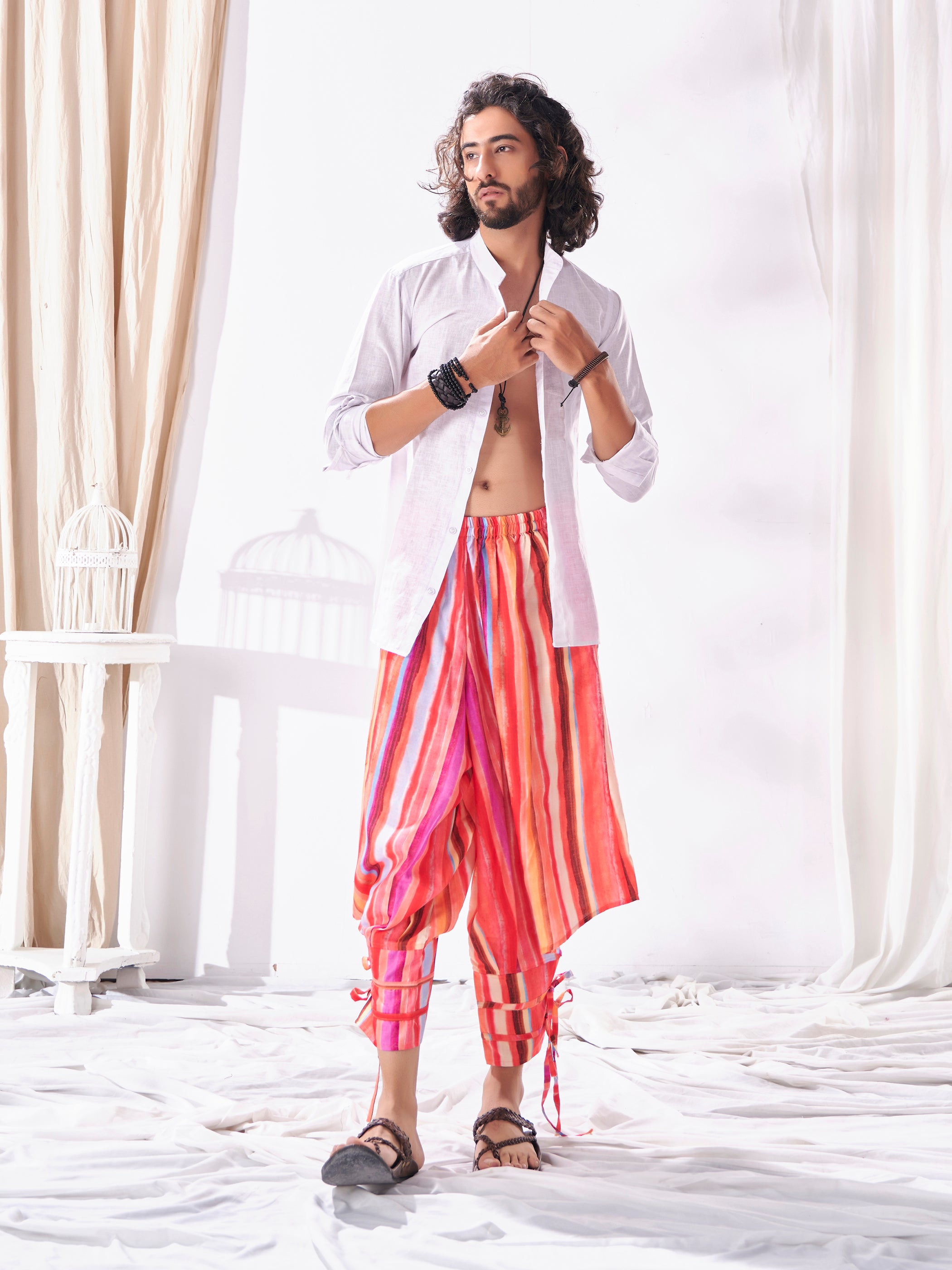 Sanwara Men's Traditional Beige Coloured Embroidered Art Silk Dhoti –  Sanwara Fashions