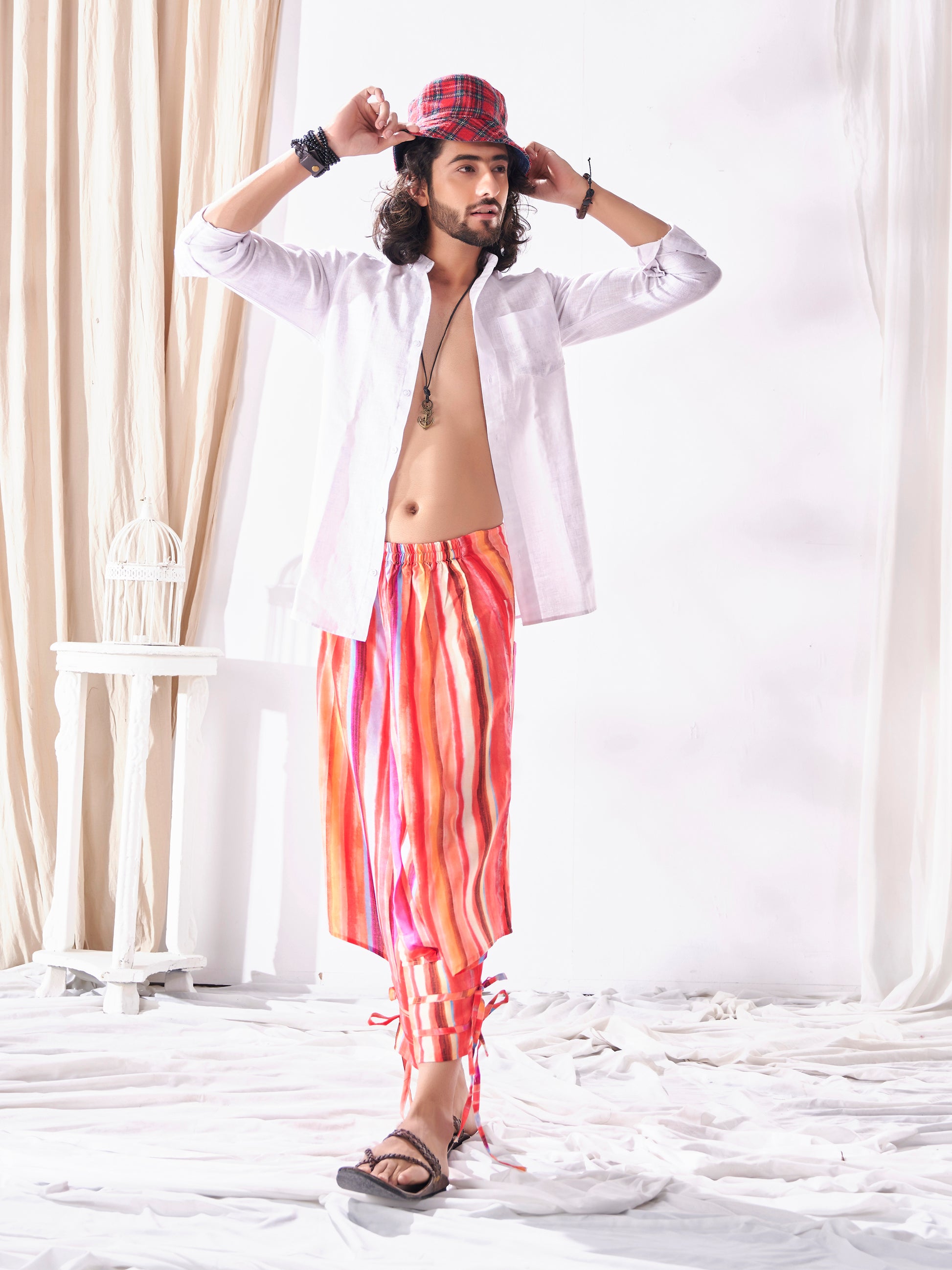 Buy Men's Multi Coloured Cut Out Boho Hippy Harem Pants For Yoga Dance Travel Unisex Pant