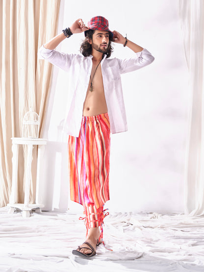 Buy Men's Multi Coloured Cut Out Boho Hippy Harem Pants For Yoga Dance Travel Unisex Pant