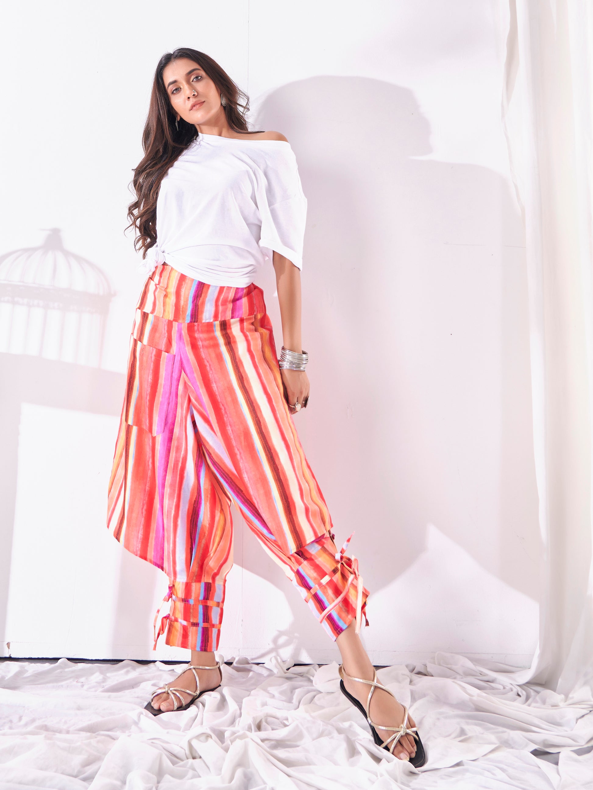 Buy Women's Women's Multi Coloured Cut Out Boho Hippy Harem Pants For Dance Travel Yoga