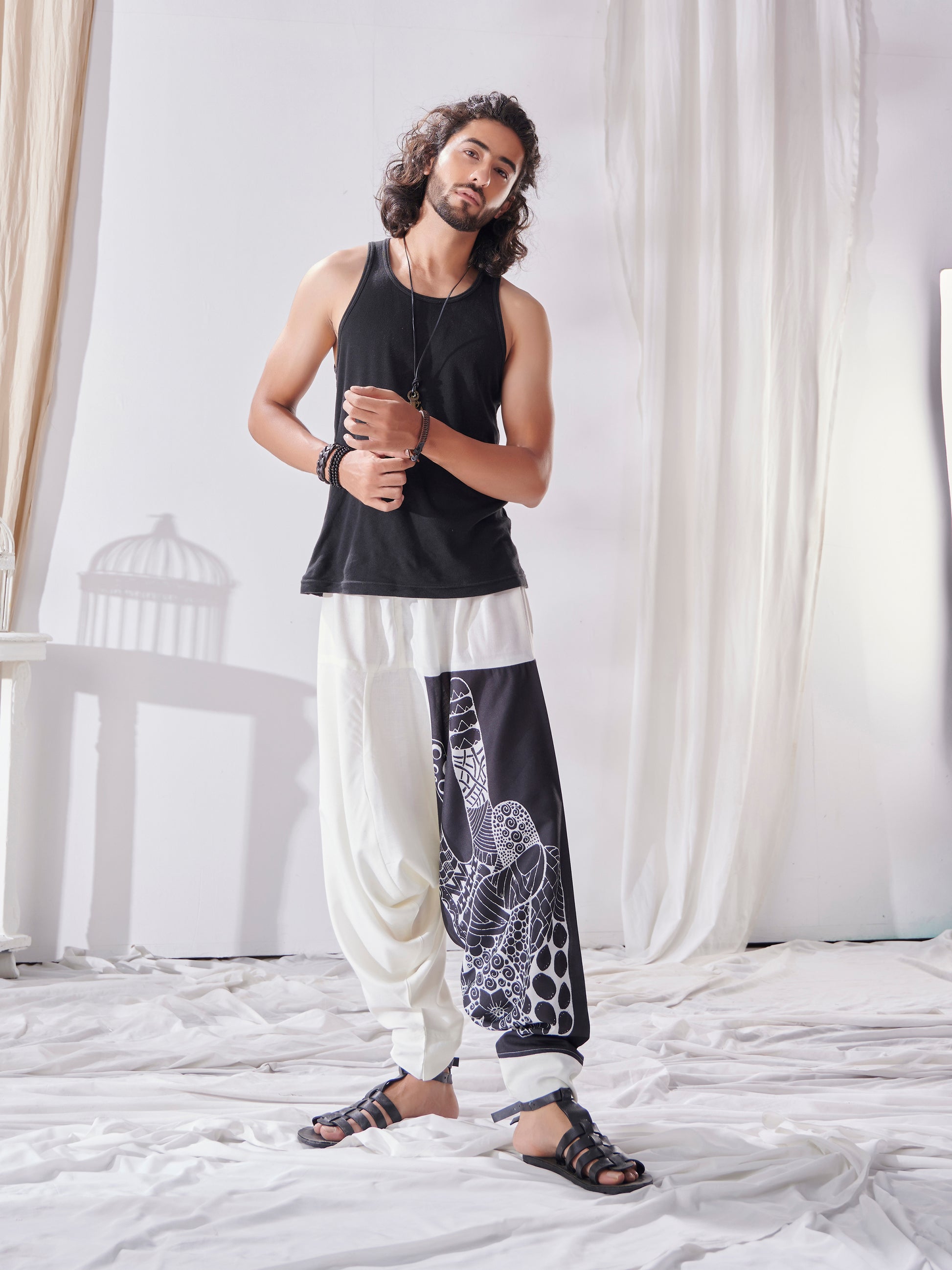 Men's Aladdin Ninja Hippy Boho Harem Pants For Yoga Dance Travel