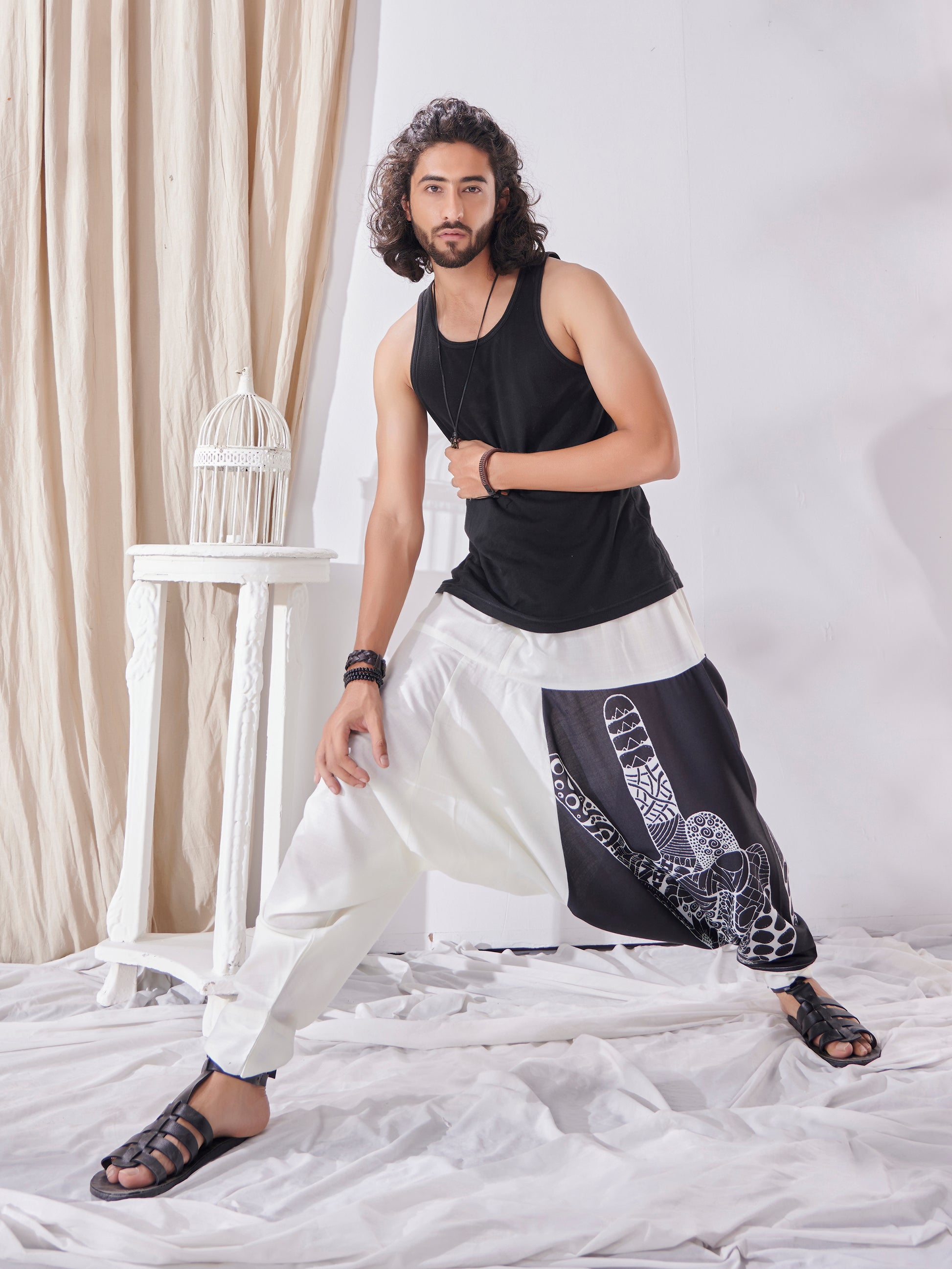 Buy Men's Aladdin Ninja Hippy Boho Harem Pants For Yoga Dance Travel Unisex Pants