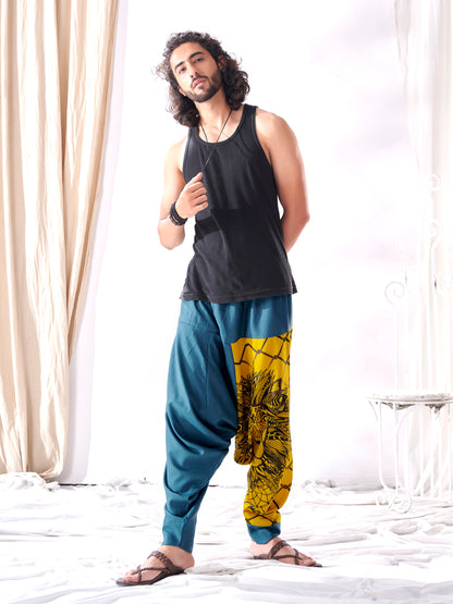 Buy Men's Bohemian Lion Print Hippy Baggy Aladdin Harem Pants For Travel Dance Yoga Unisex Animal Print Pant