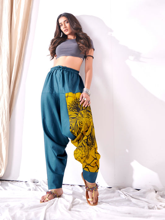 Buy Women's Bohemian Lion Print Hippy Baggy Aladdin Harem Pants For Travel Dance Yoga