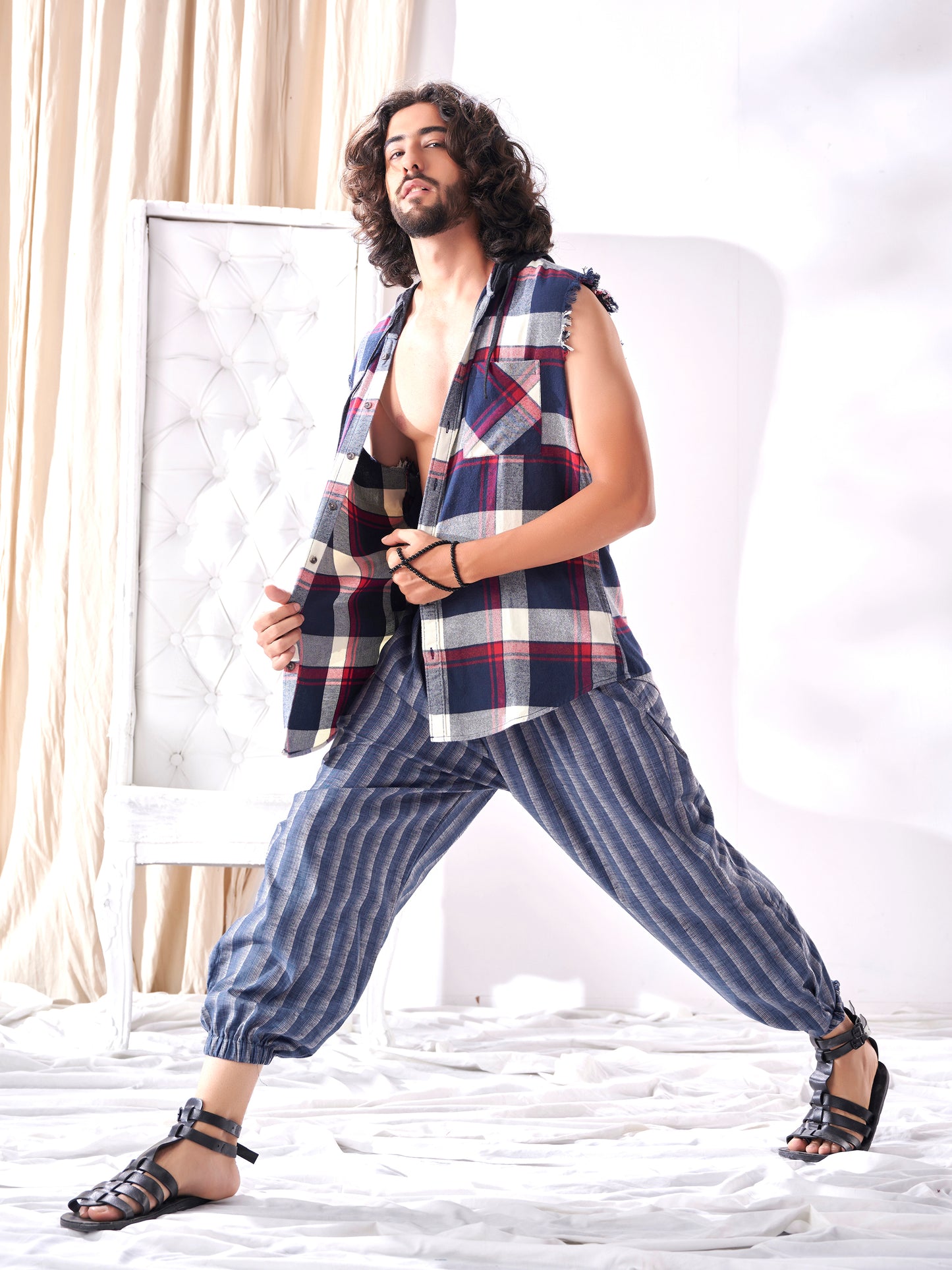 Buy Shades Of Blue Stripes Hoppers Unisex Pants For Men And Women