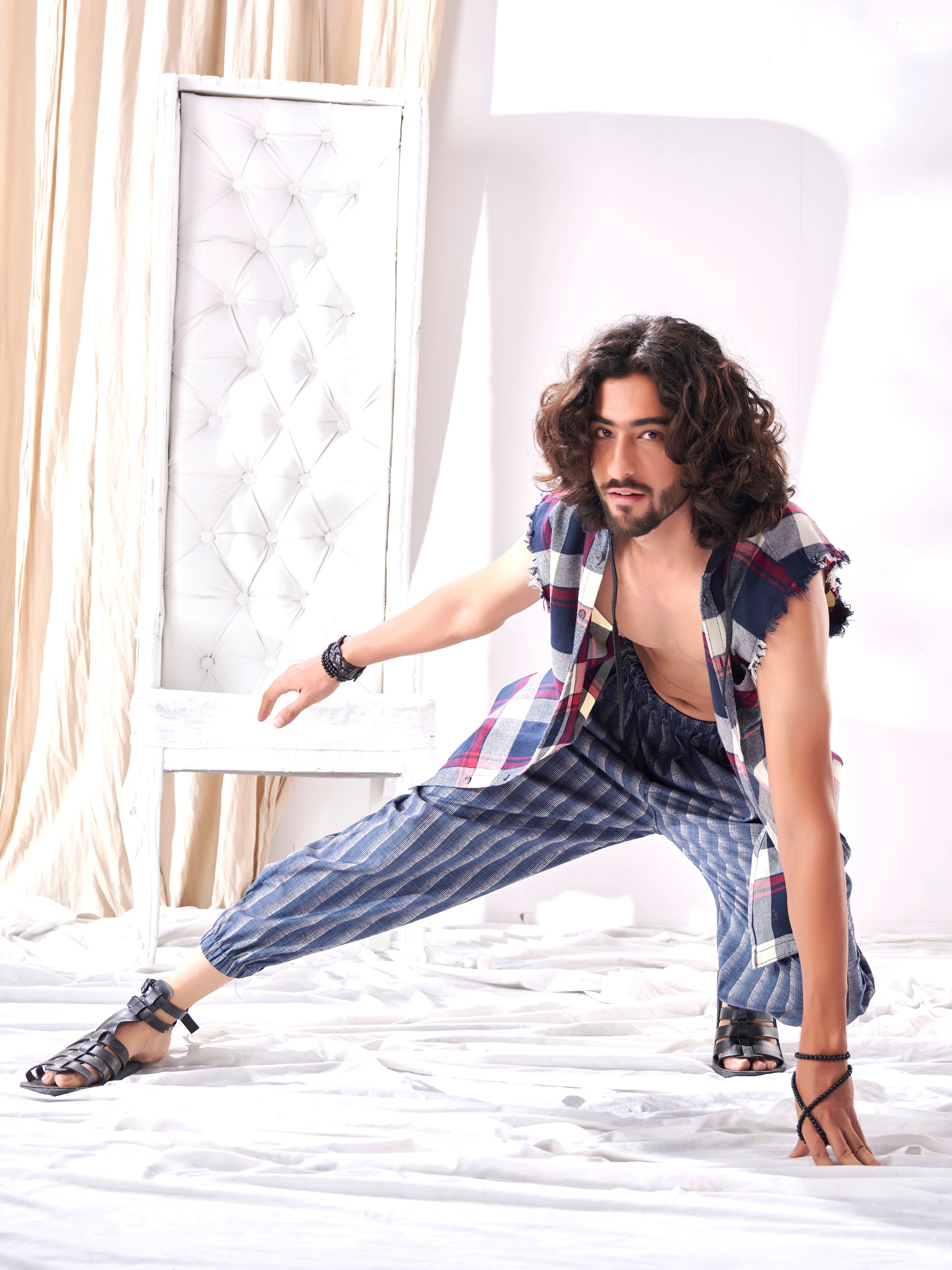 Buy Shades Of Blue Stripes Hoppers Unisex Pants For Men And Women