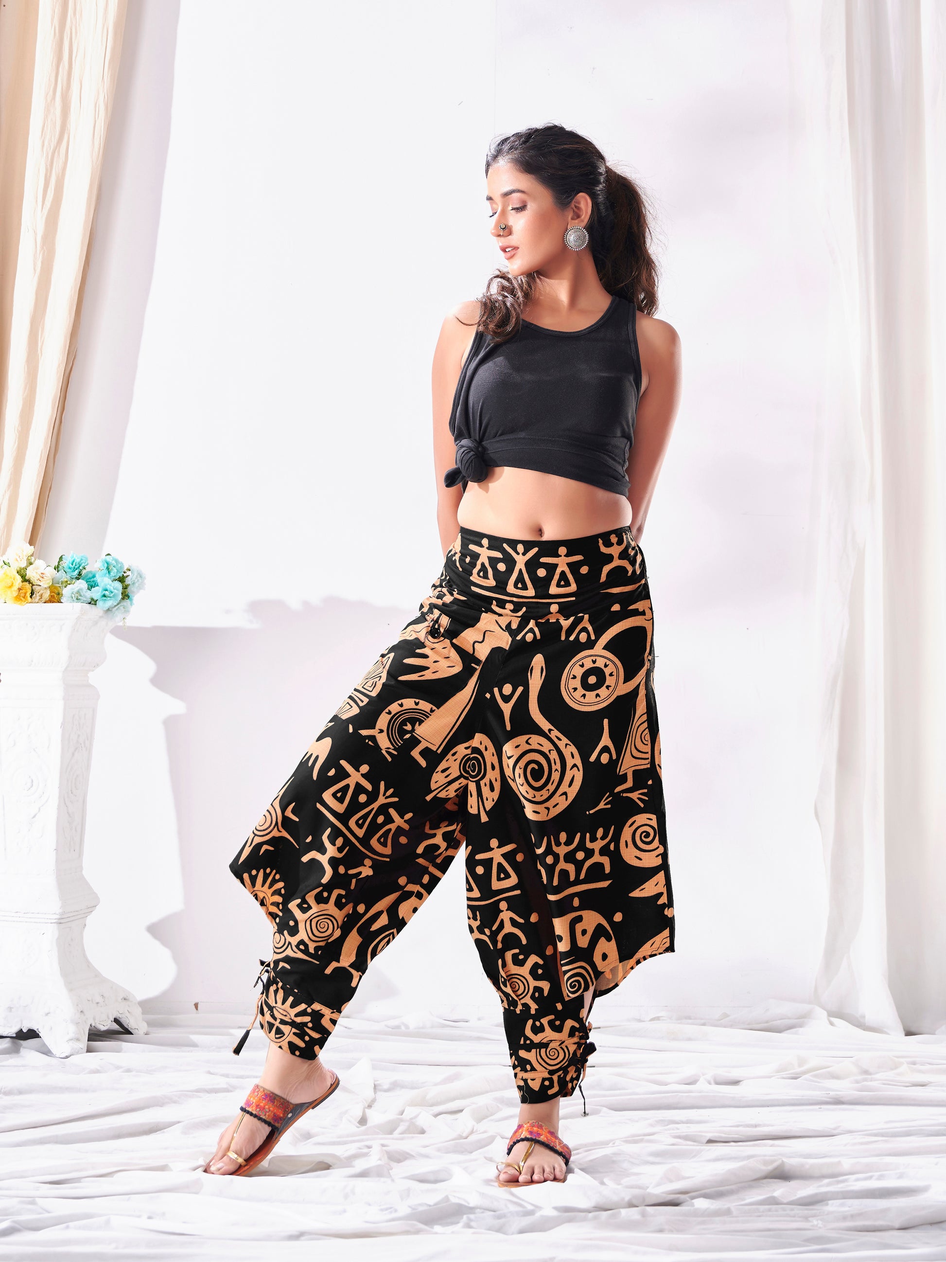 Buy Women's Tribal Print Hippie Harem Balloon Boho Pants For Yoga Dance