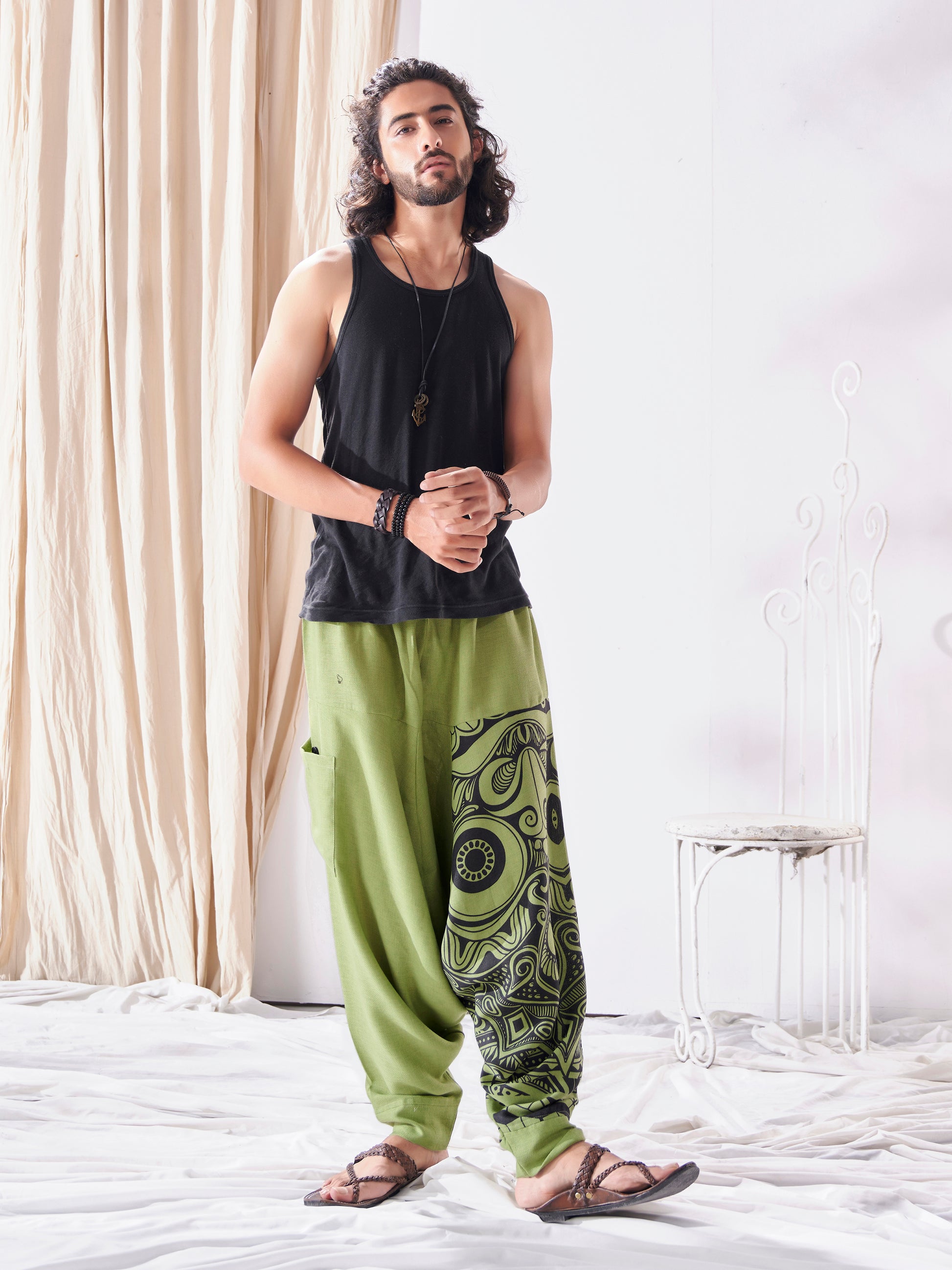 Buy Men's Baggy Gypsy Hippy Boho Harem Pants For Yoga Dance Travel Unisex Track Pant