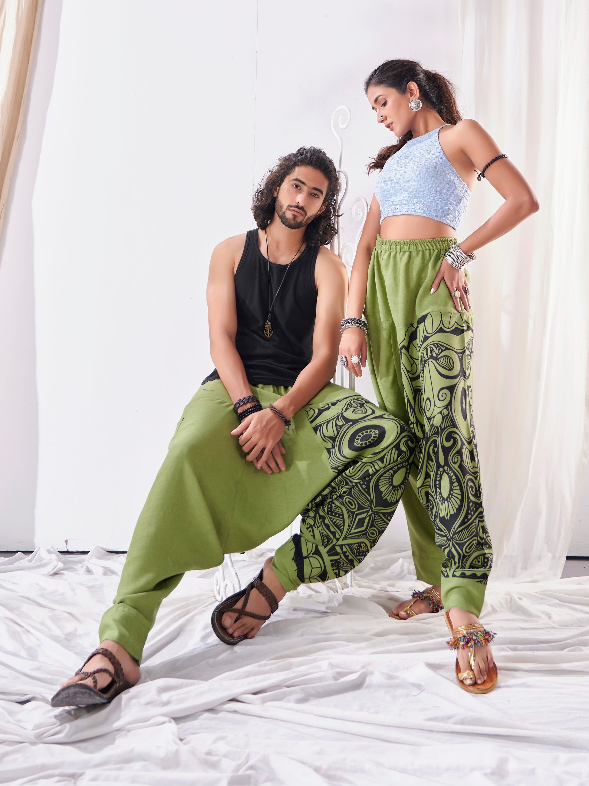 Buy Women's Hippy Boho Harem Pants Unisex Yoga Dance Unisex Travel Track Pant