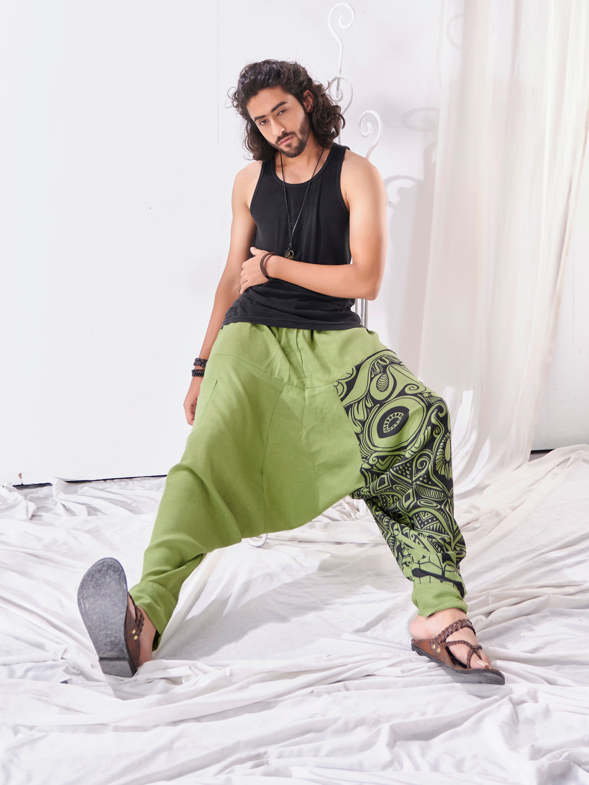Buy Men's Baggy Gypsy Hippy Boho Harem Pants For Yoga Dance Travel Unisex Track Pant