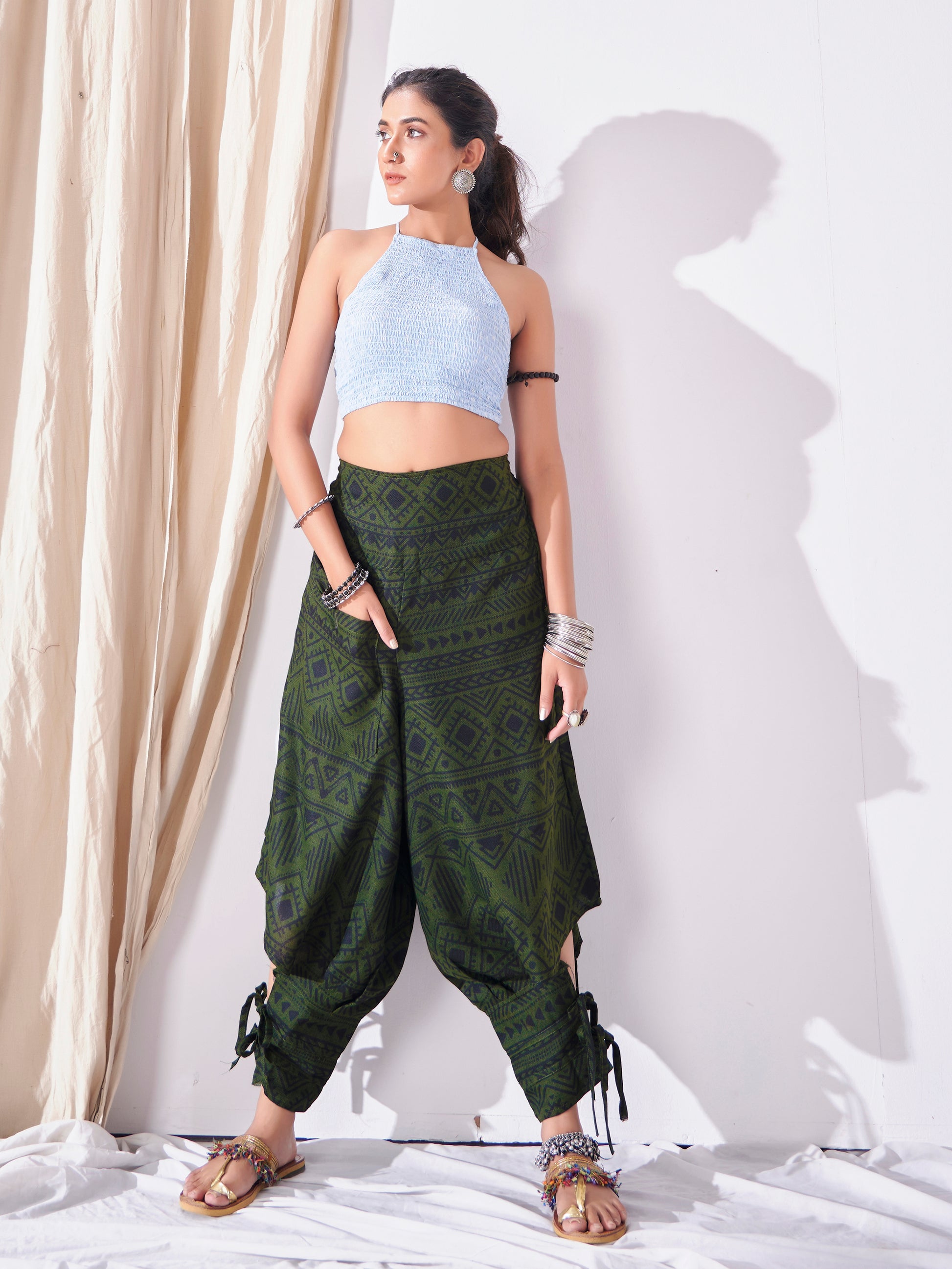 Buy Women's Boho Hippy Harem Comfy Camouflage Joggers Pants Unisex Yoga Dance Track Hippie Pant