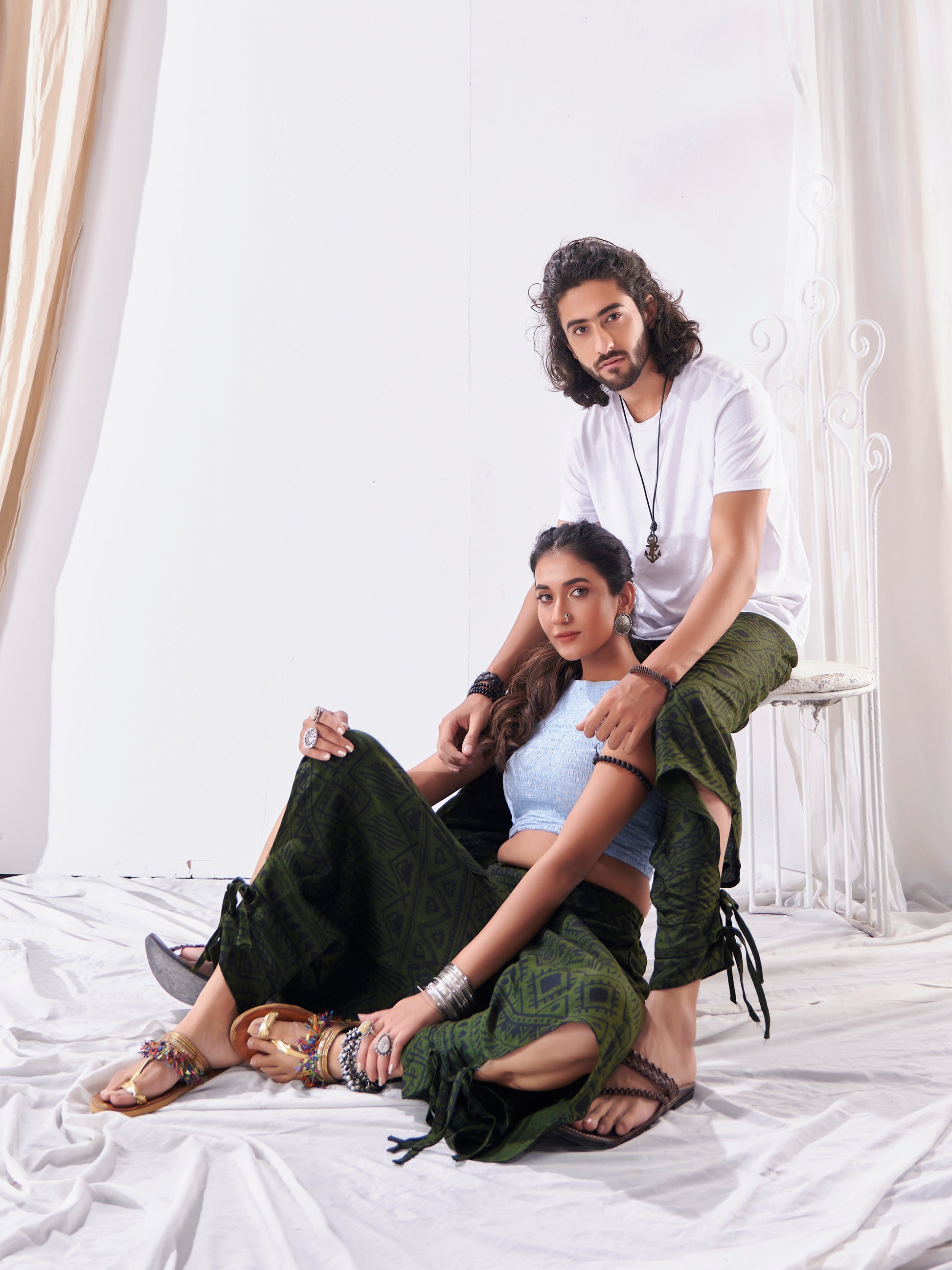Buy Men's Green Thai Boho Hippy Harem Pants For Travel Track Hippie Unisex Pant