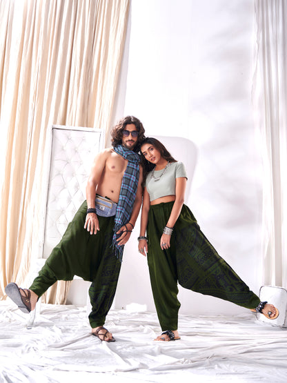 Buy Men's Parachute Style Genie Hippy Boho Harem Pants Unisex Yoga Dance Track Pant