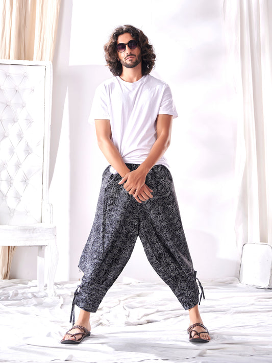 Men's Floral Print Bottom Boho Hippy Harem Pants Unisex Yoga Track Pant