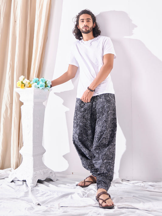 Buy Men's Ankled Floral Print Hippy Harem Boho Pant For Travel Pants Unisex Yoga Dance Traveller Track