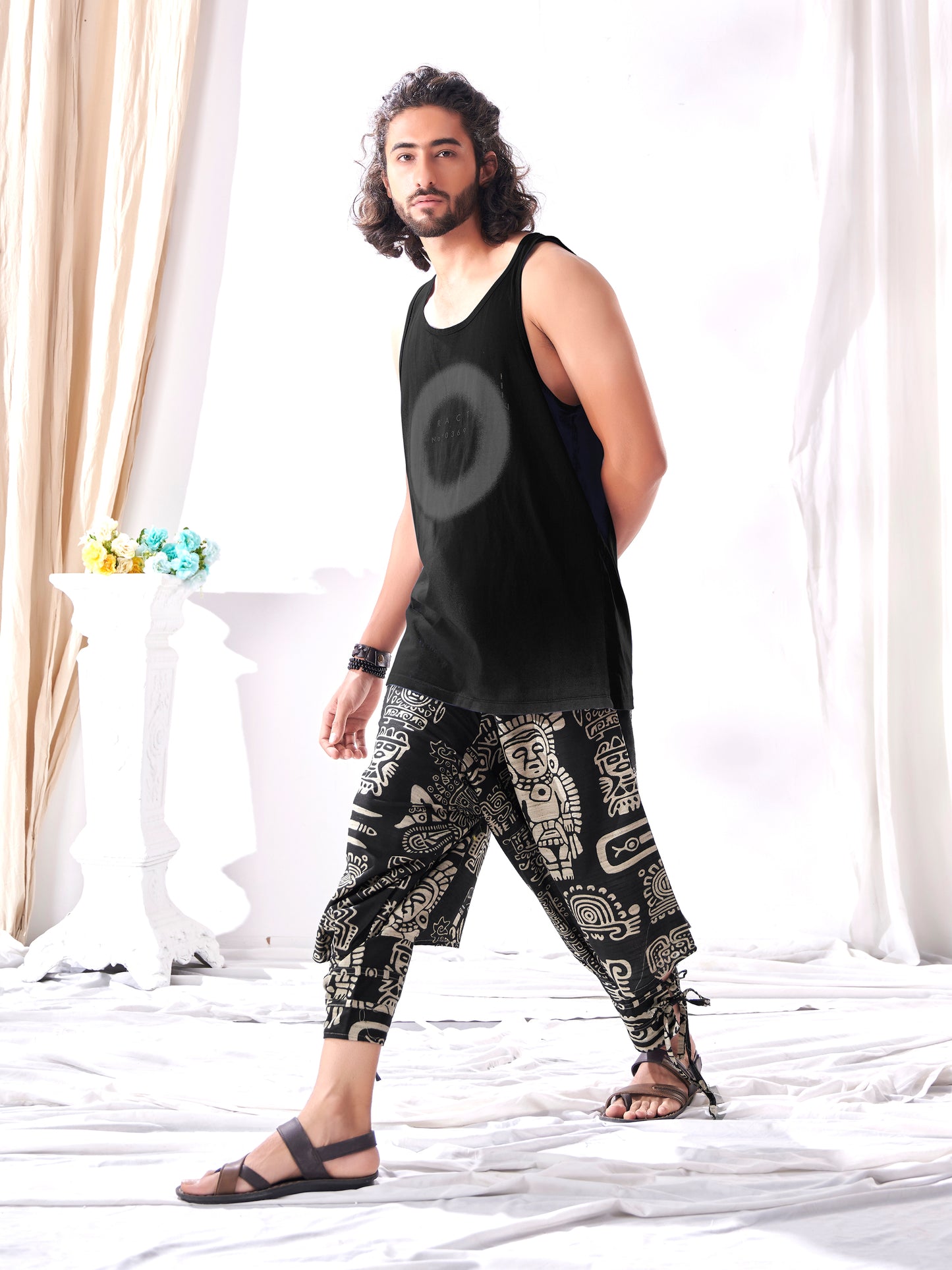 Buy Men's Tribal Print Baggy Hippy Boho Harem Pants Unisex Yoga Dance Traveller Track Pant