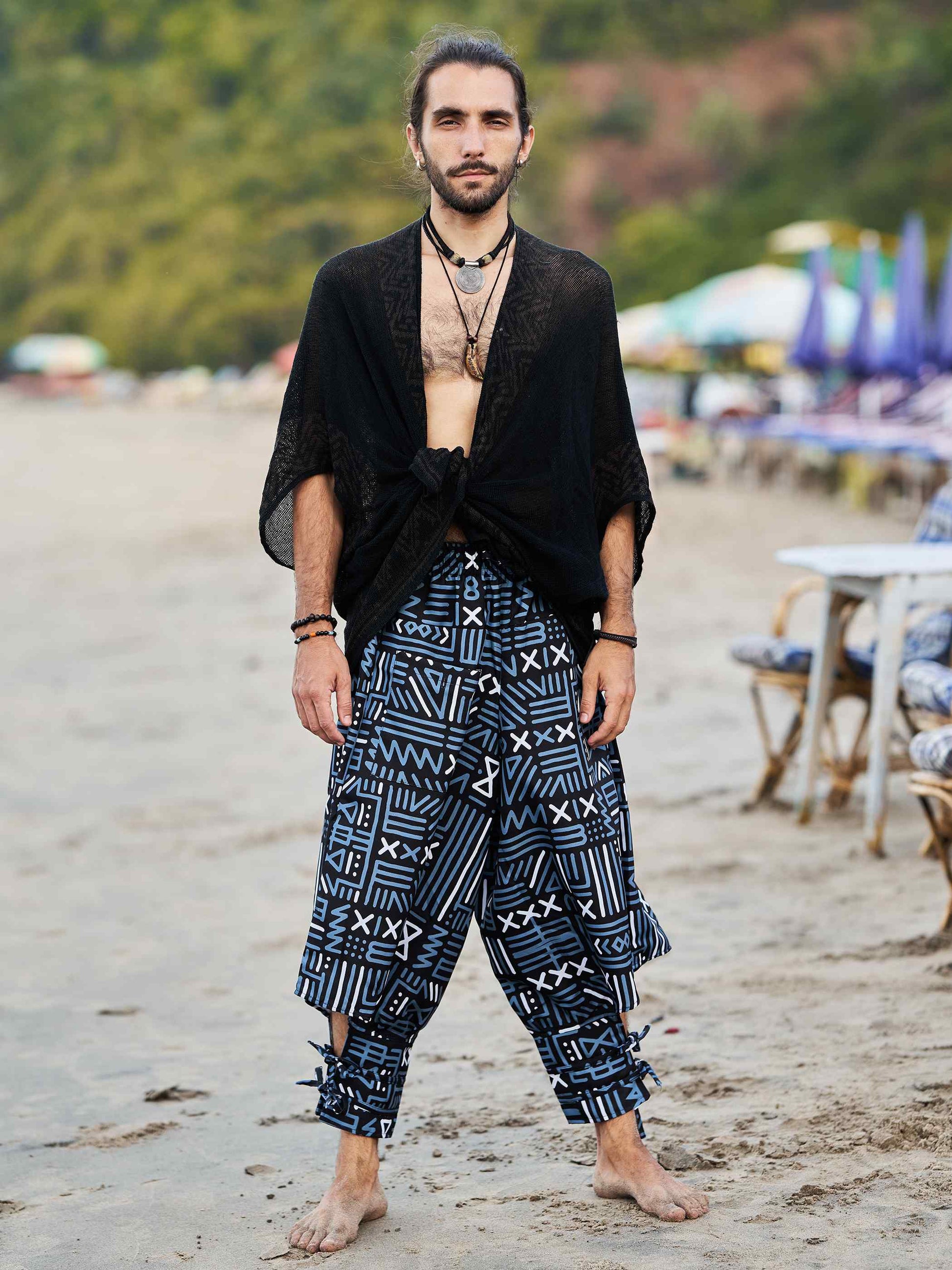 Buy Men's Illustrative Designer Men Hippy Harem Pants For For Dance Unisex Boho pants