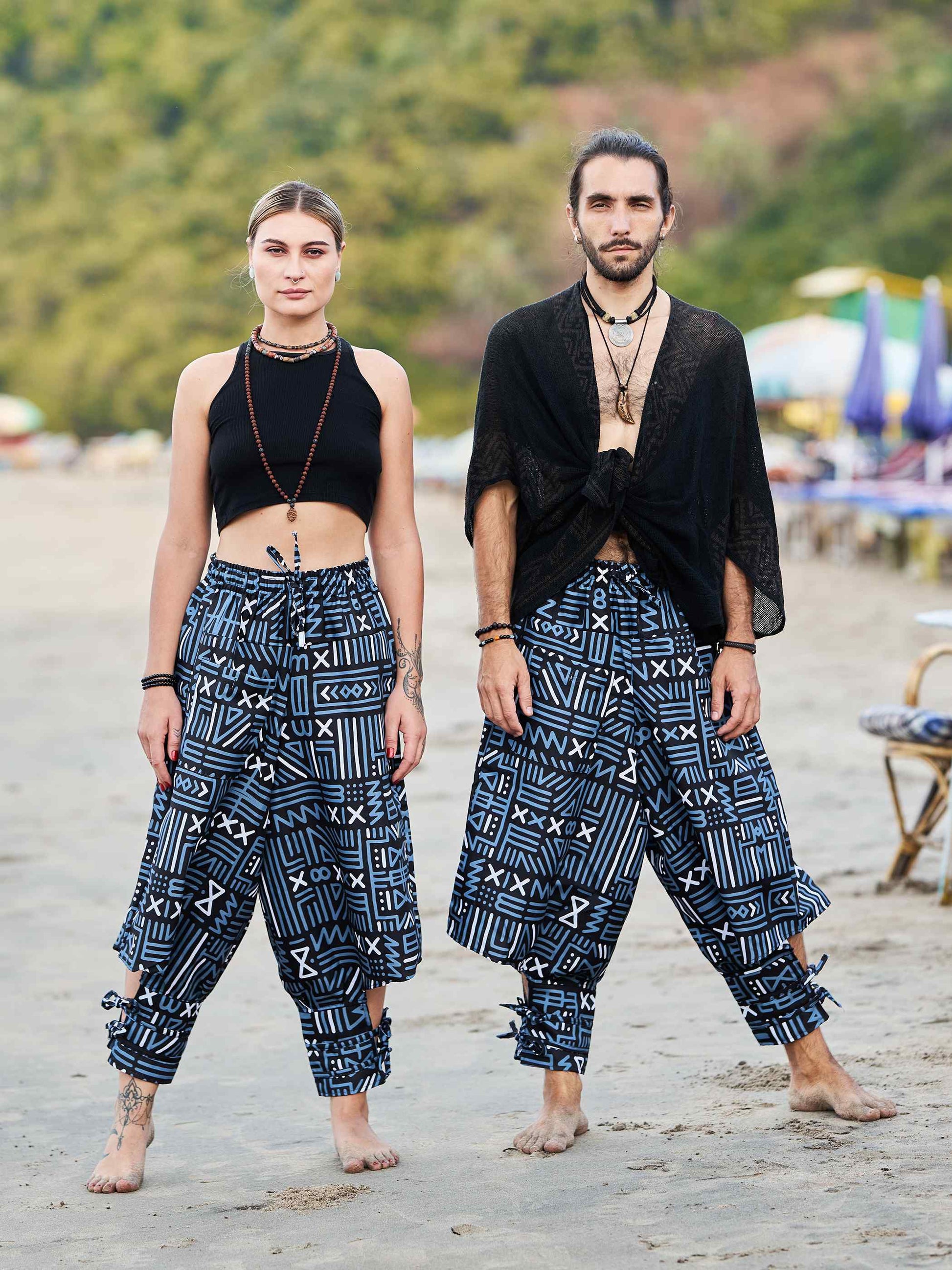 Buy Men's Illustrative Designer Men Hippy Harem Pants For For Dance Unisex Boho pants
