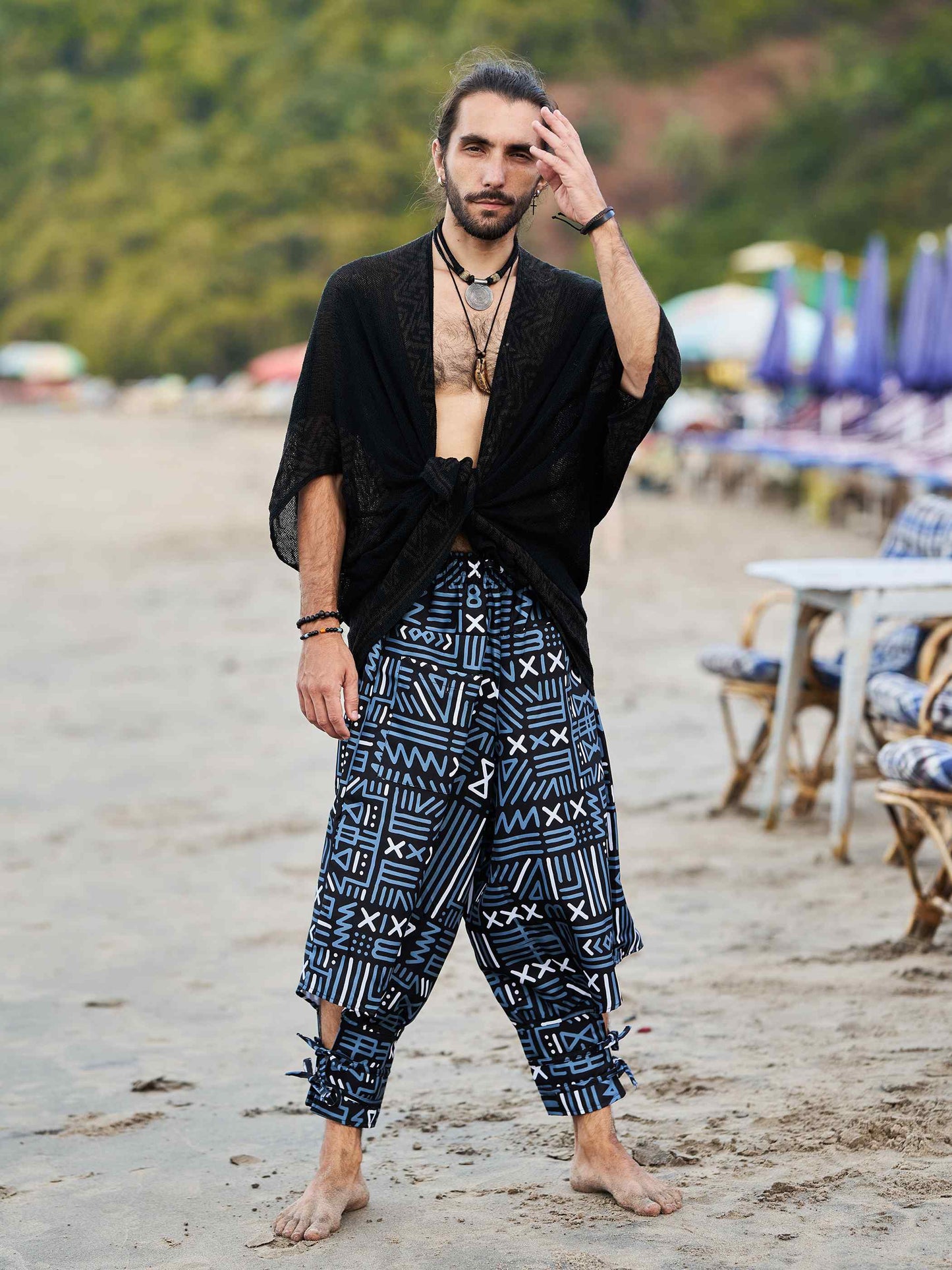 Buy Men's Illustrative Designer Men Hippy Harem Pants For For Dance Unisex Boho pants