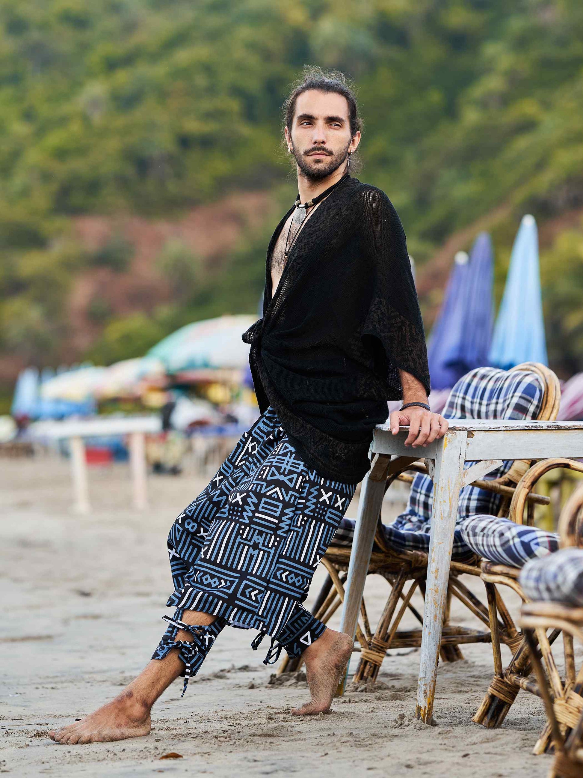 Buy Men's Illustrative Designer Men Hippy Harem Pants For For Dance Unisex Boho pants
