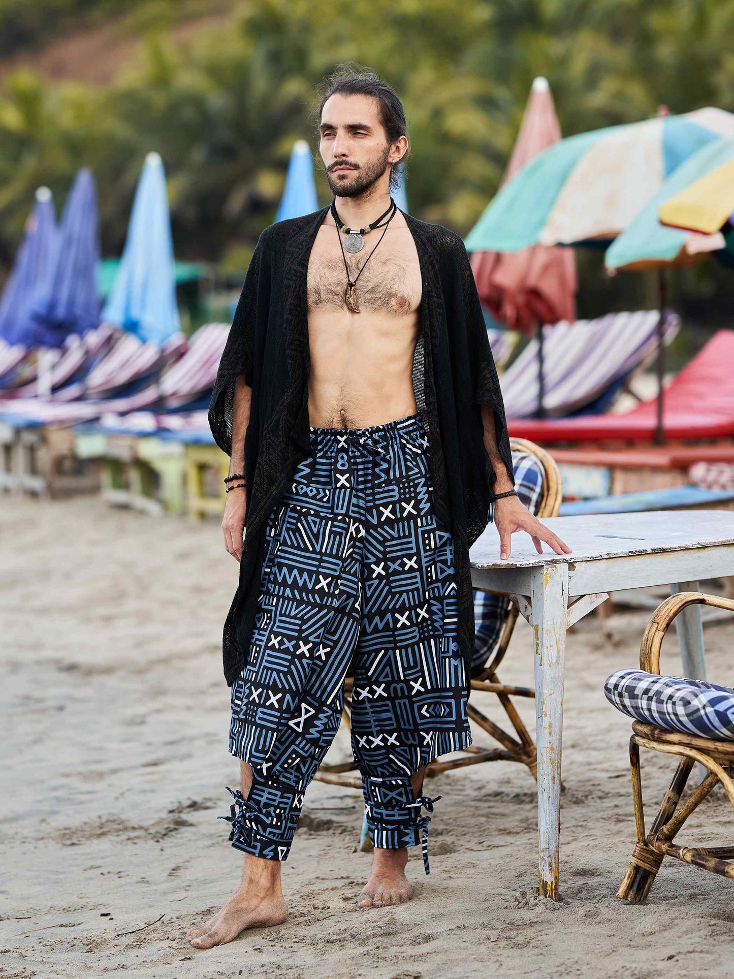 Buy Men's Illustrative Designer Men Hippy Harem Pants For For Dance Unisex Boho pants