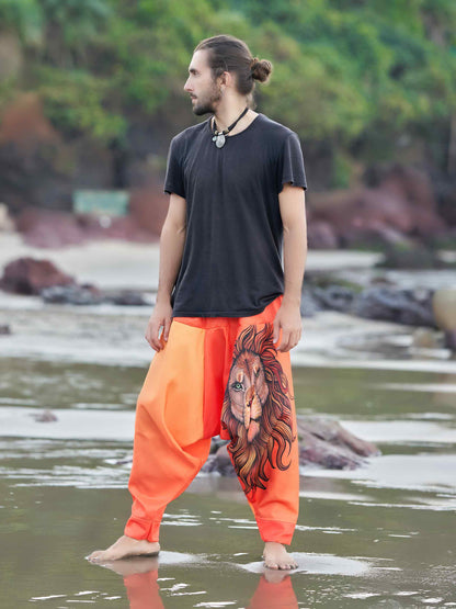 Buy Men's Boho Lion Genie Pants Bohemian Hippy Harem Unisex Pants For Dance