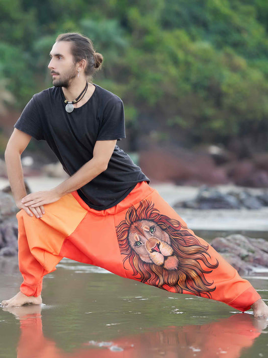 Buy Men's Boho Lion Genie Pants Bohemian Hippy Harem Unisex Pants For Dance