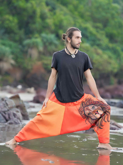 Buy Men's Boho Lion Genie Pants Bohemian Hippy Harem Unisex Pants For Dance
