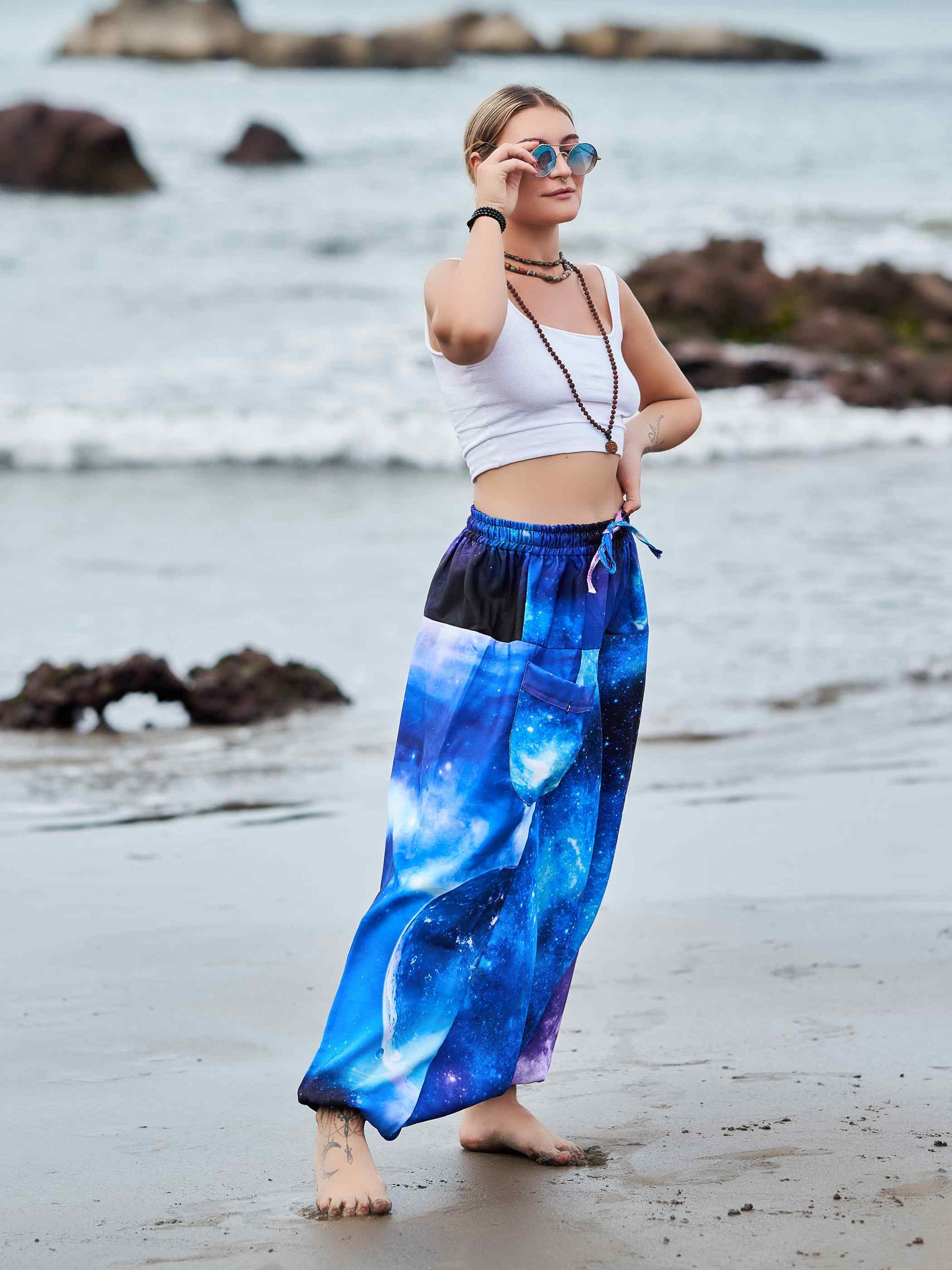 Buy Women's Galactic Print Alibaba Baggy Balloon Harem Pants