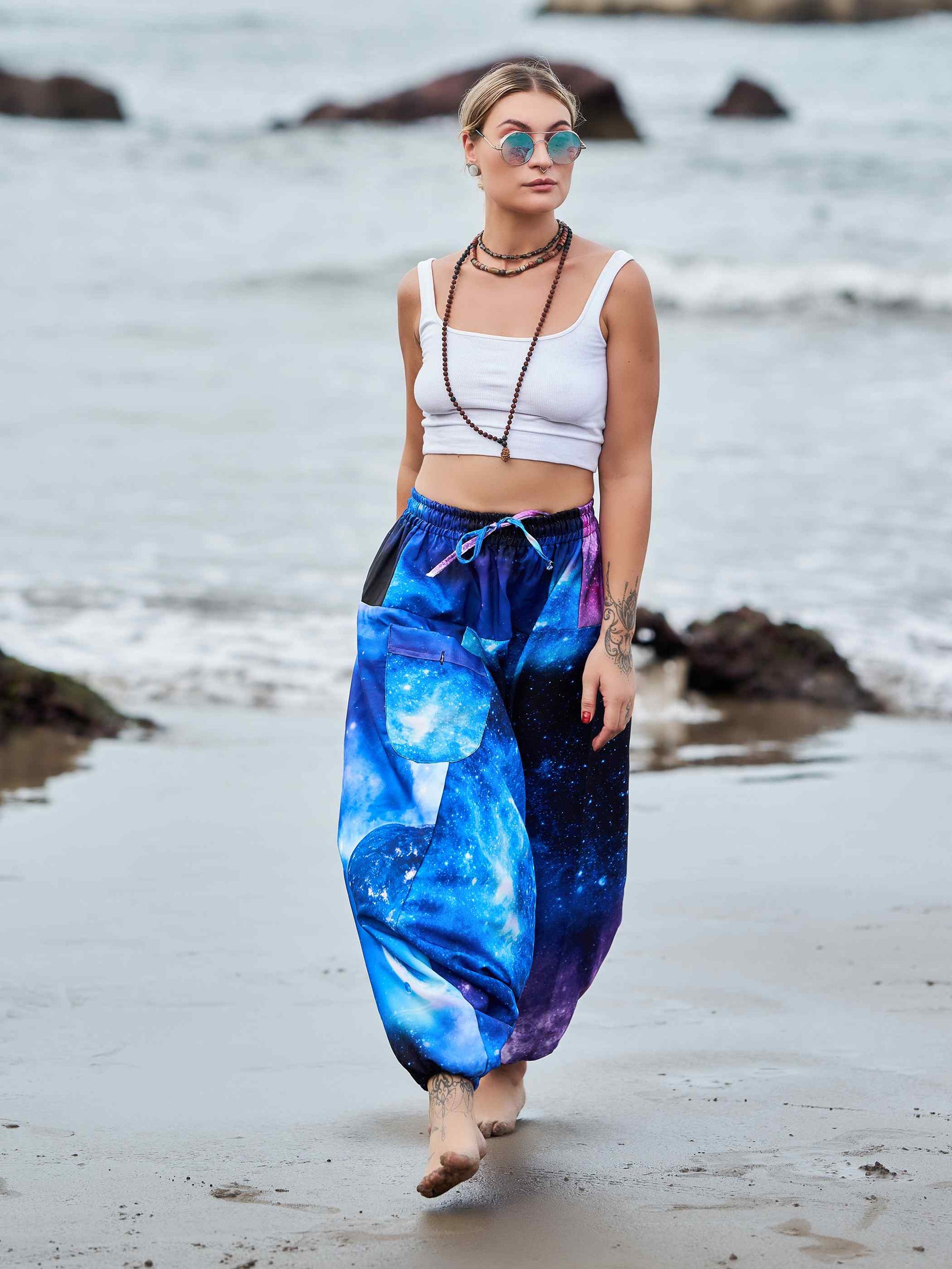 Buy Women's Galactic Print Alibaba Baggy Balloon Harem Pants
