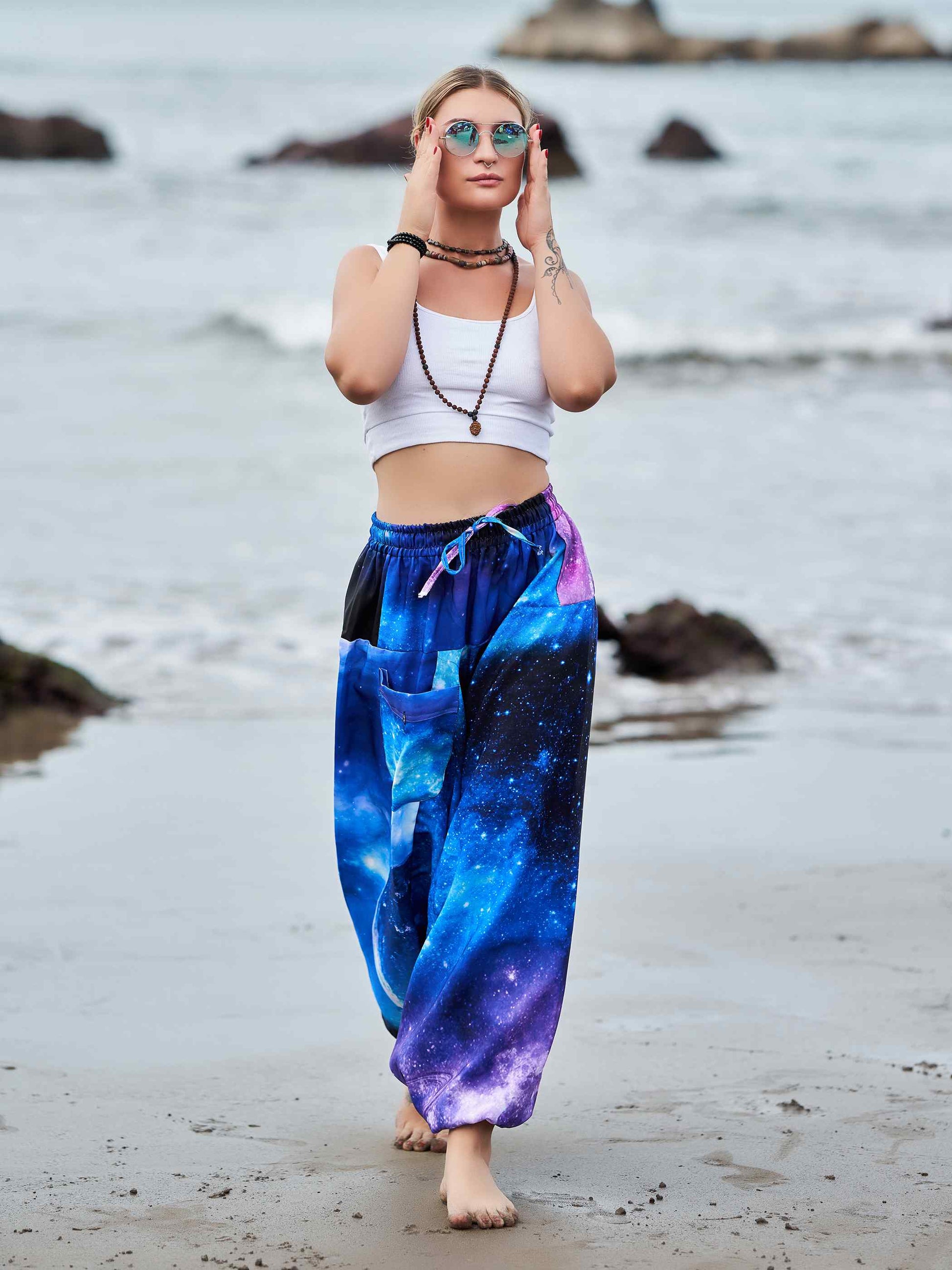 Buy Women's Galactic Print Alibaba Baggy Balloon Harem Pants