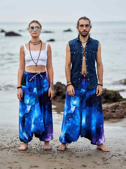Buy Women's Galactic Print Alibaba Baggy Balloon Harem Pants