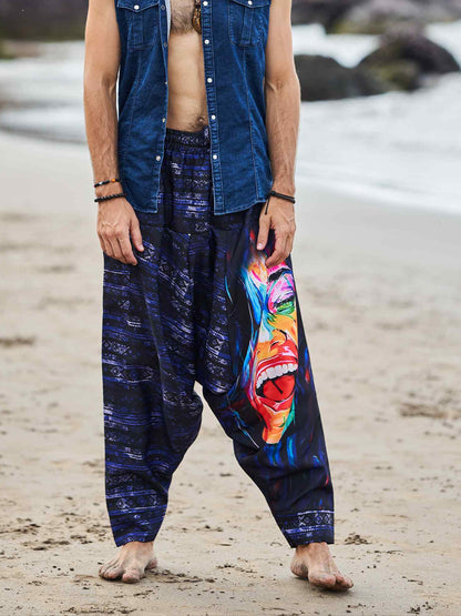 Buy Artistic Paint Print Bohemian Hippy Harem Hammer Pants