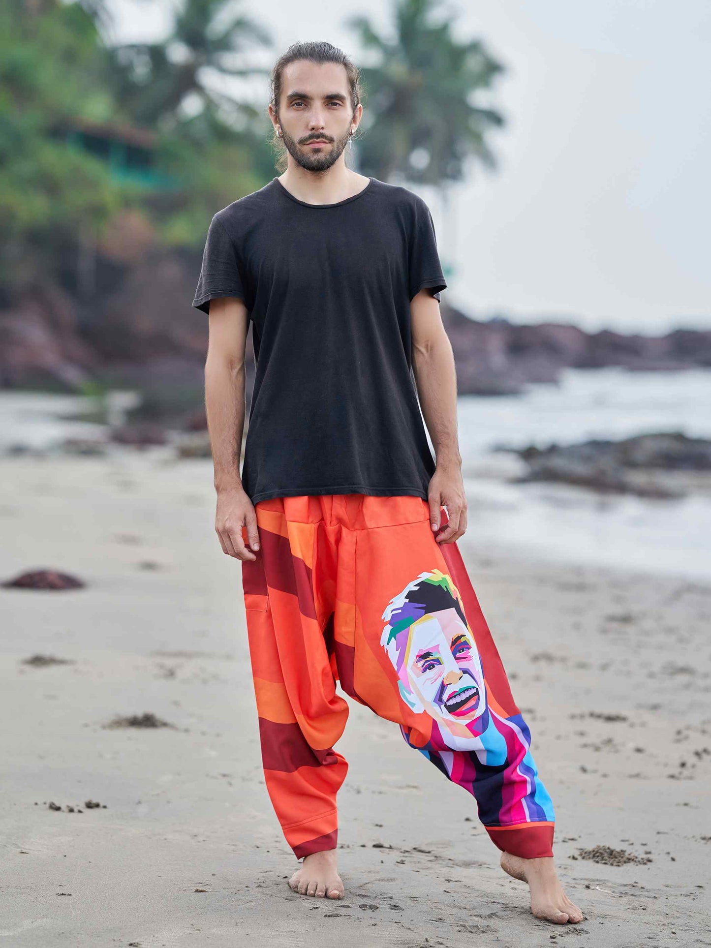 Men's Fierce Lion Bohemian Hippy Harem Pants For Yoga Unisex Travel Track
