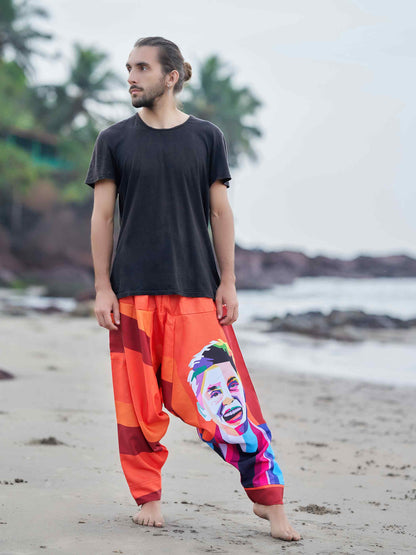 Men's Fierce Lion Bohemian Hippy Harem Pants For Yoga Unisex Travel Track