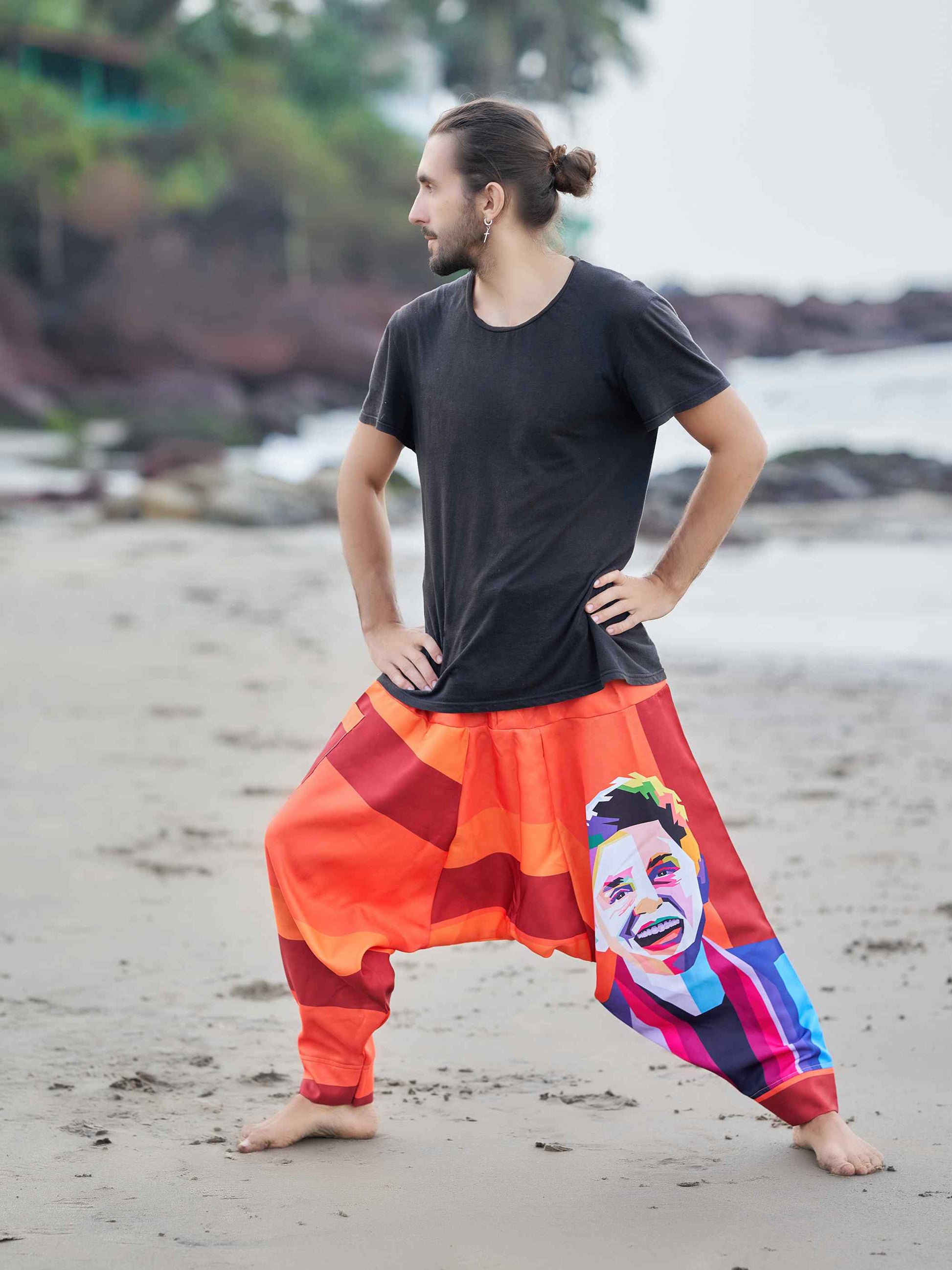 Men's Fierce Lion Bohemian Hippy Harem Pants For Yoga Unisex Travel Track