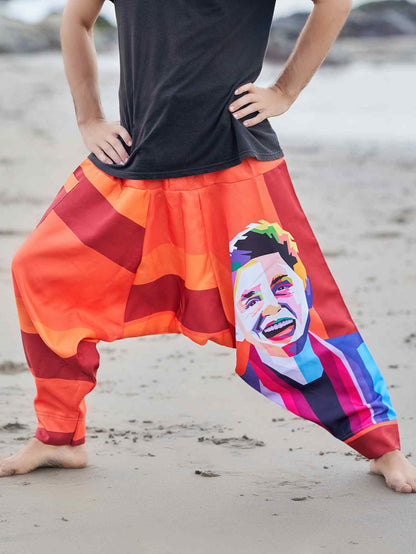 Men's Fierce Lion Bohemian Hippy Harem Pants For Yoga Unisex Travel Track