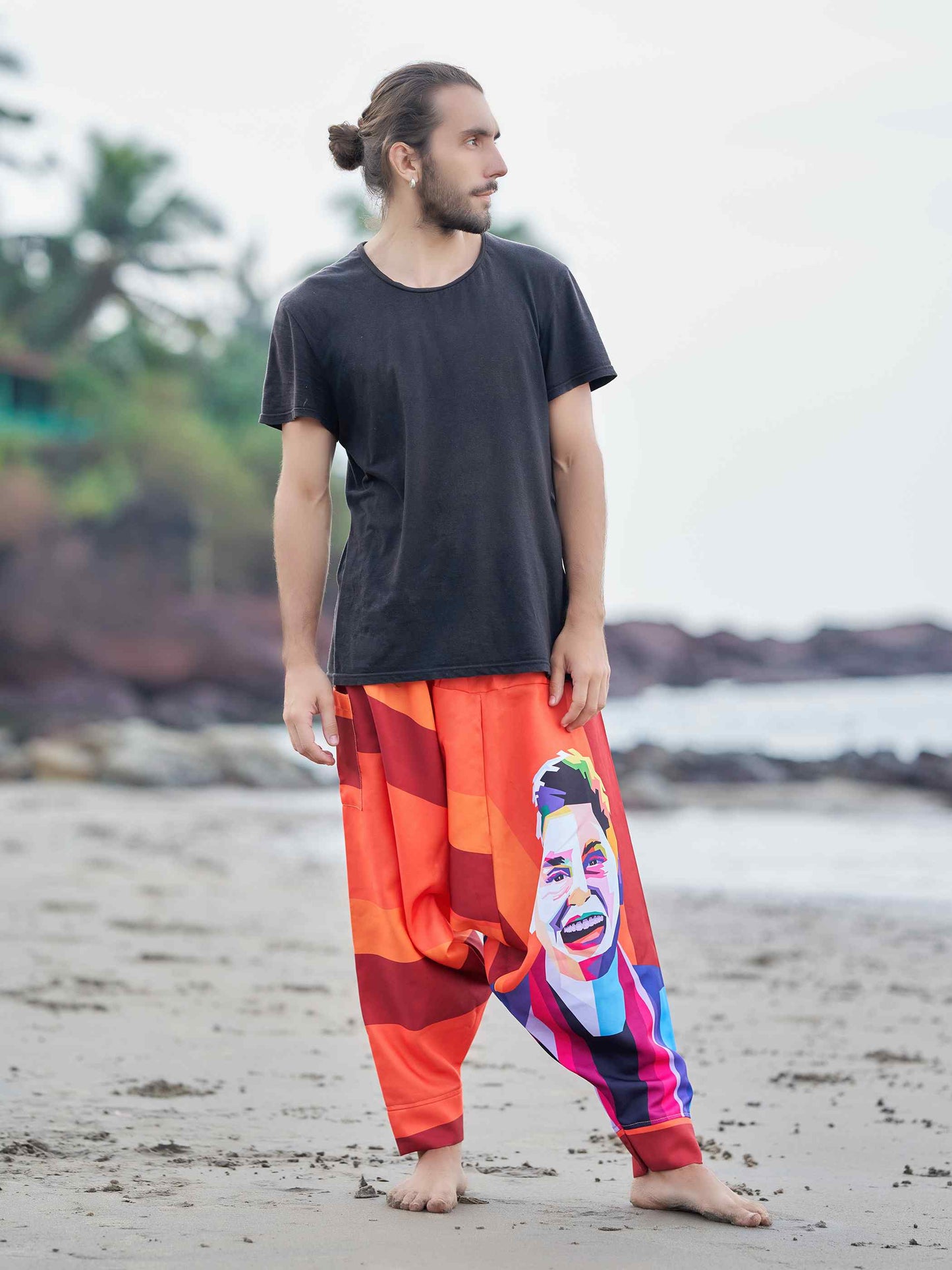 Men's Fierce Lion Bohemian Hippy Harem Pants For Yoga Unisex Travel Track