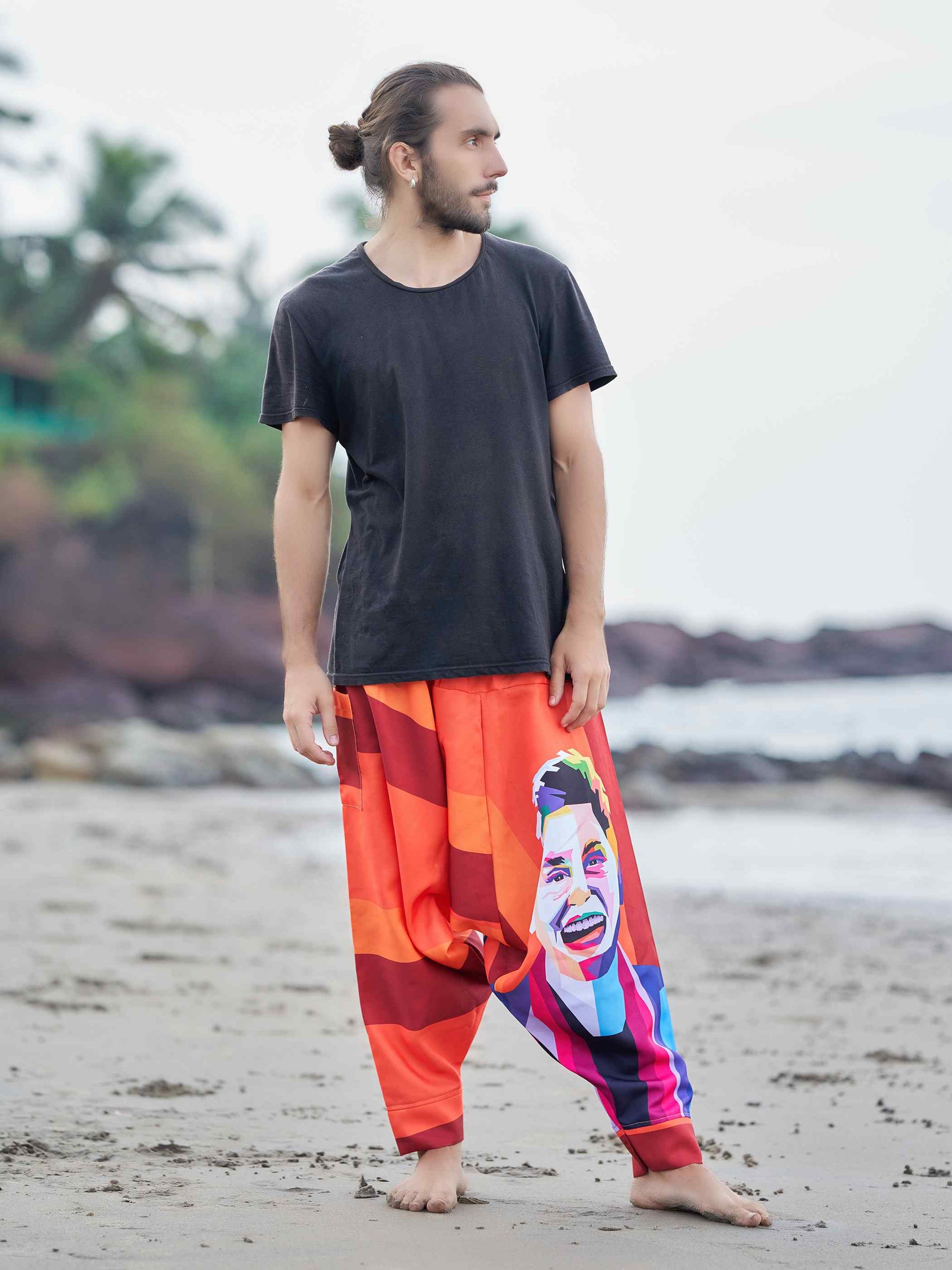 Men's Fierce Lion Bohemian Hippy Harem Pants For Yoga Unisex Travel Track