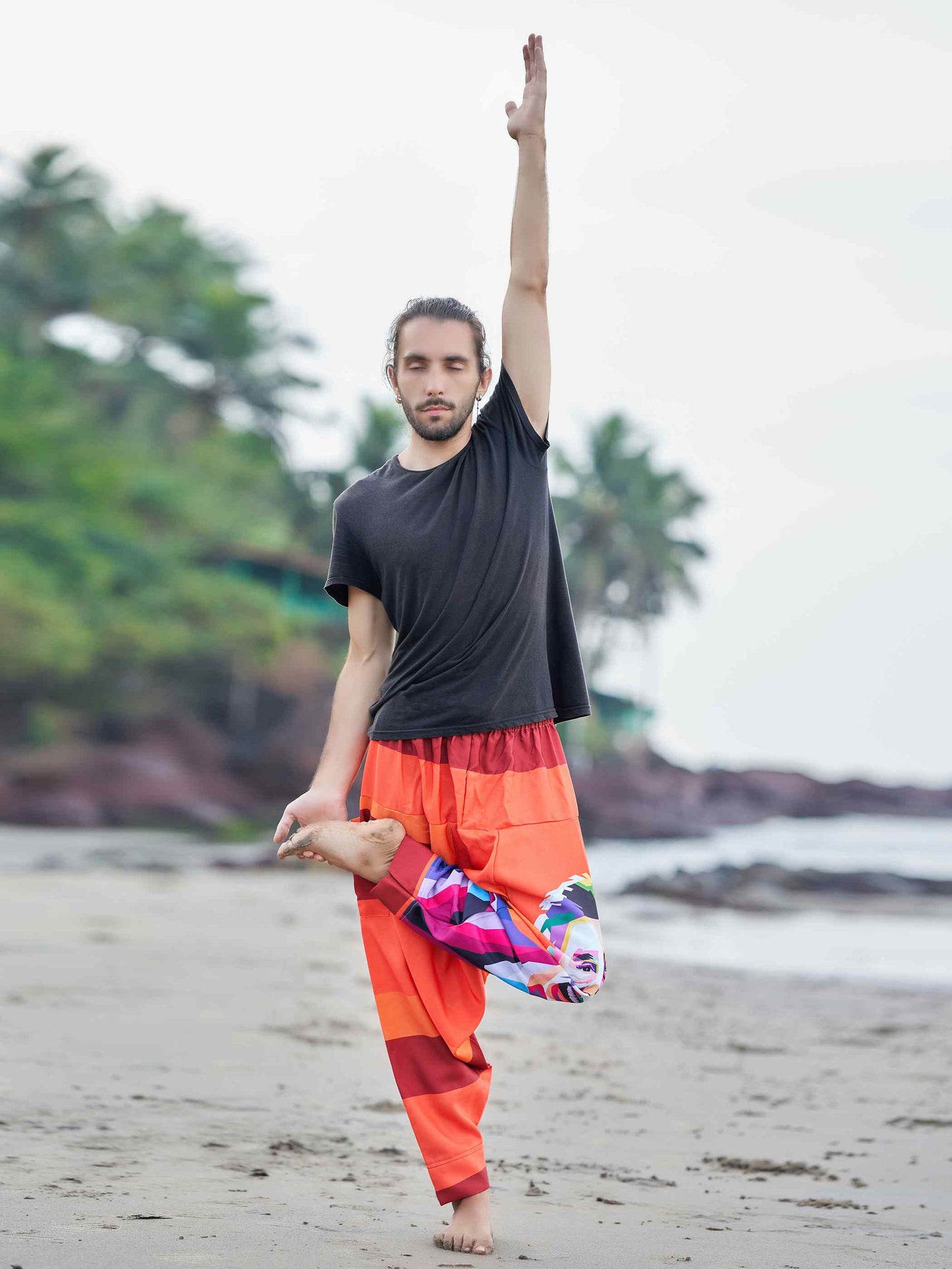 Men's Fierce Lion Bohemian Hippy Harem Pants For Yoga Unisex Travel Track