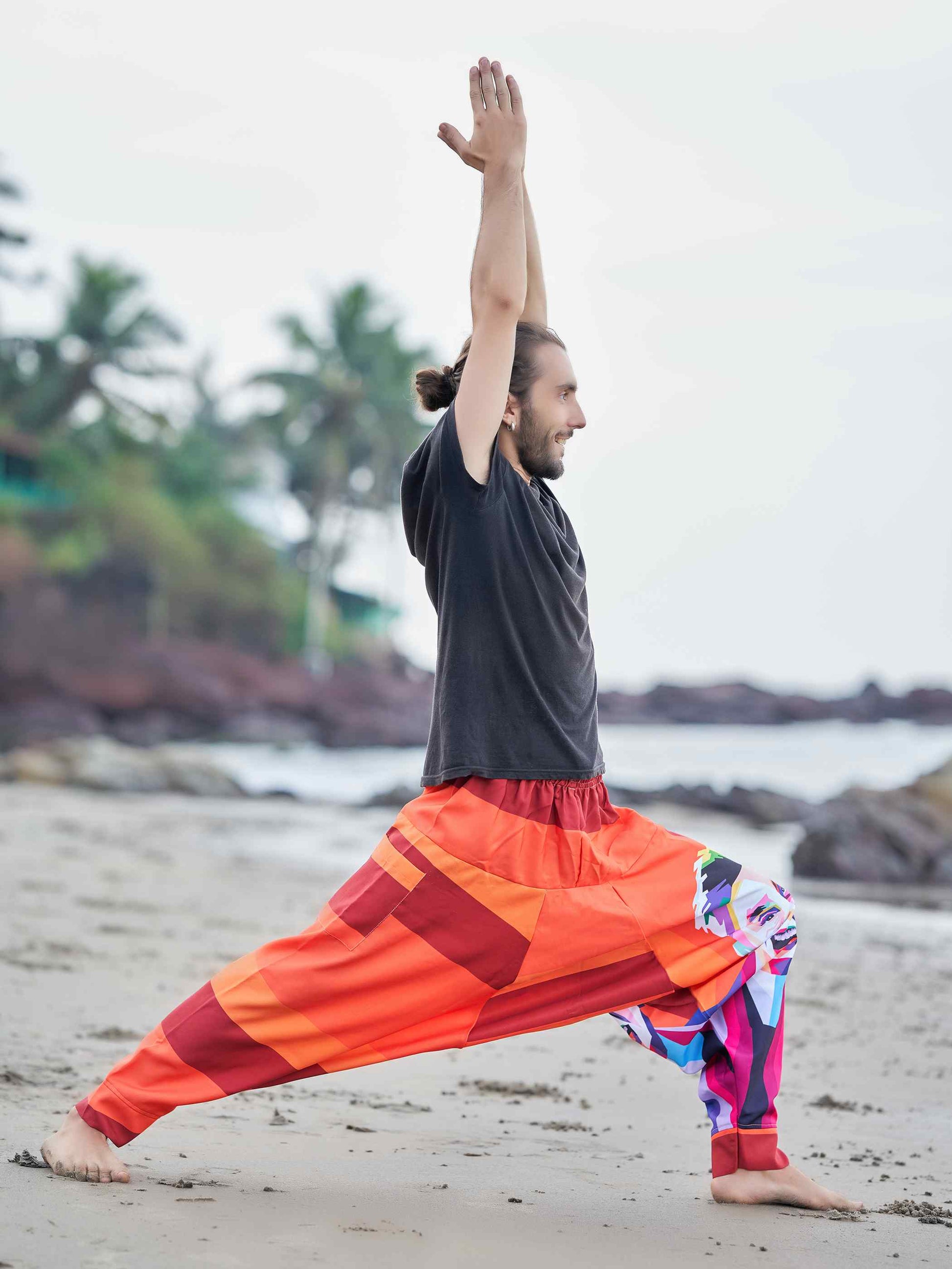 Men's Fierce Lion Bohemian Hippy Harem Pants For Yoga Unisex Travel Track