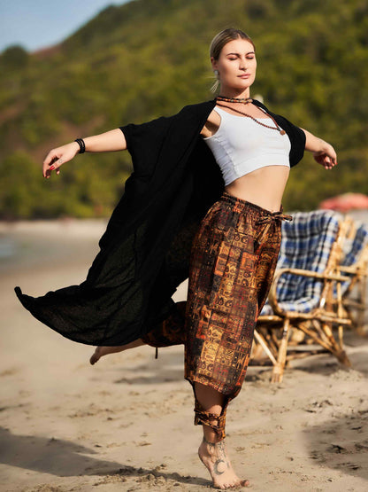 Buy Women's Traditional Vintage Print Hippy Boho Unisex Harem Pants For Travel