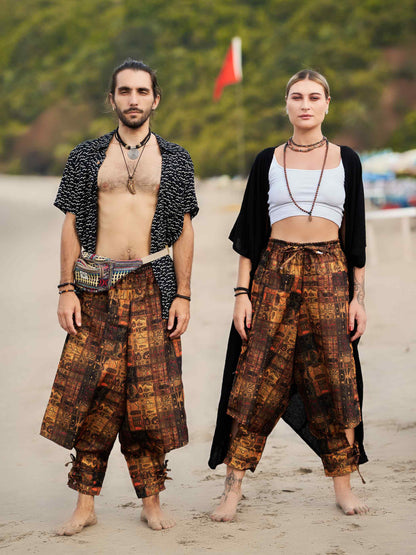 Buy Women's Traditional Vintage Print Hippy Boho Unisex Harem Pants For Travel